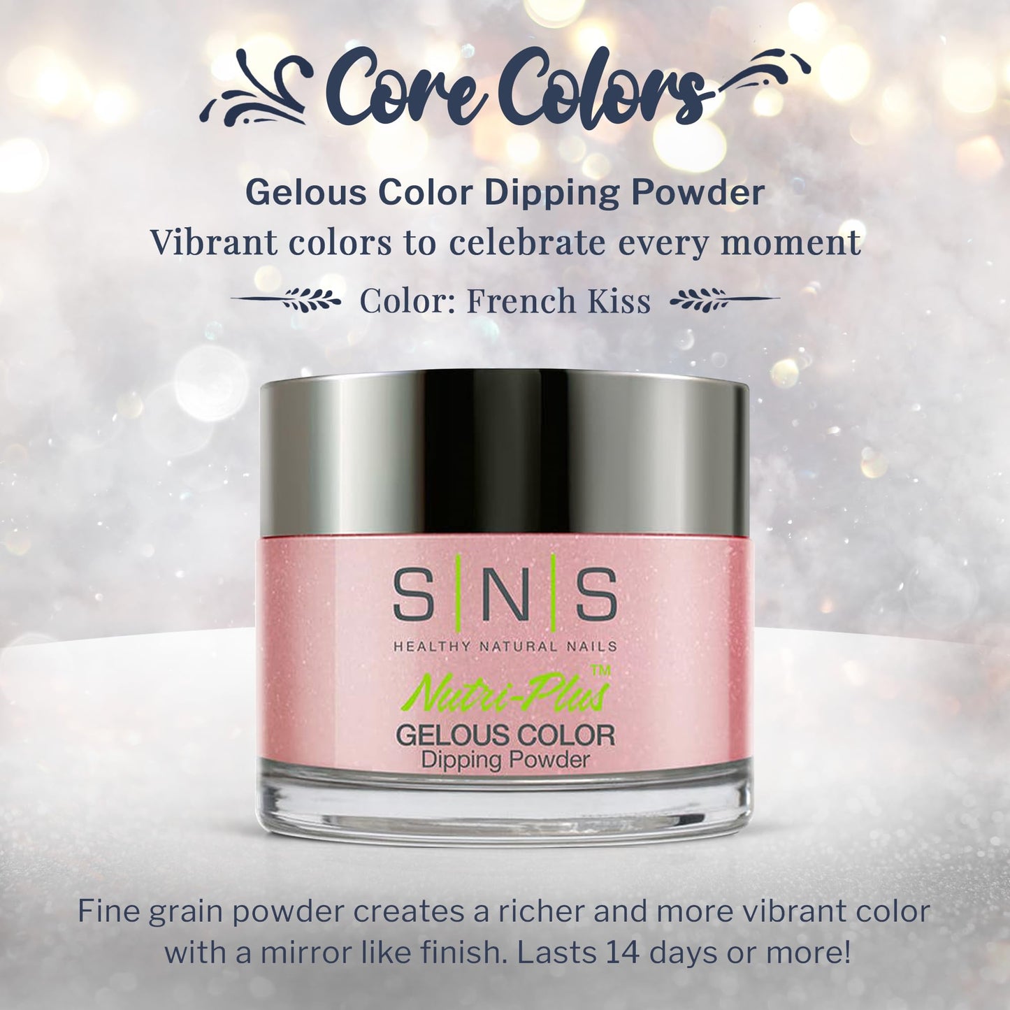 SNS Nail Dip Powder, Gelous Color Dipping Powder - French Kiss (Pink/Lavender, Cream) - Long-Lasting Dip Nail Color Lasts 14 Days - Low-Odor & No UV Lamp Required - 1oz