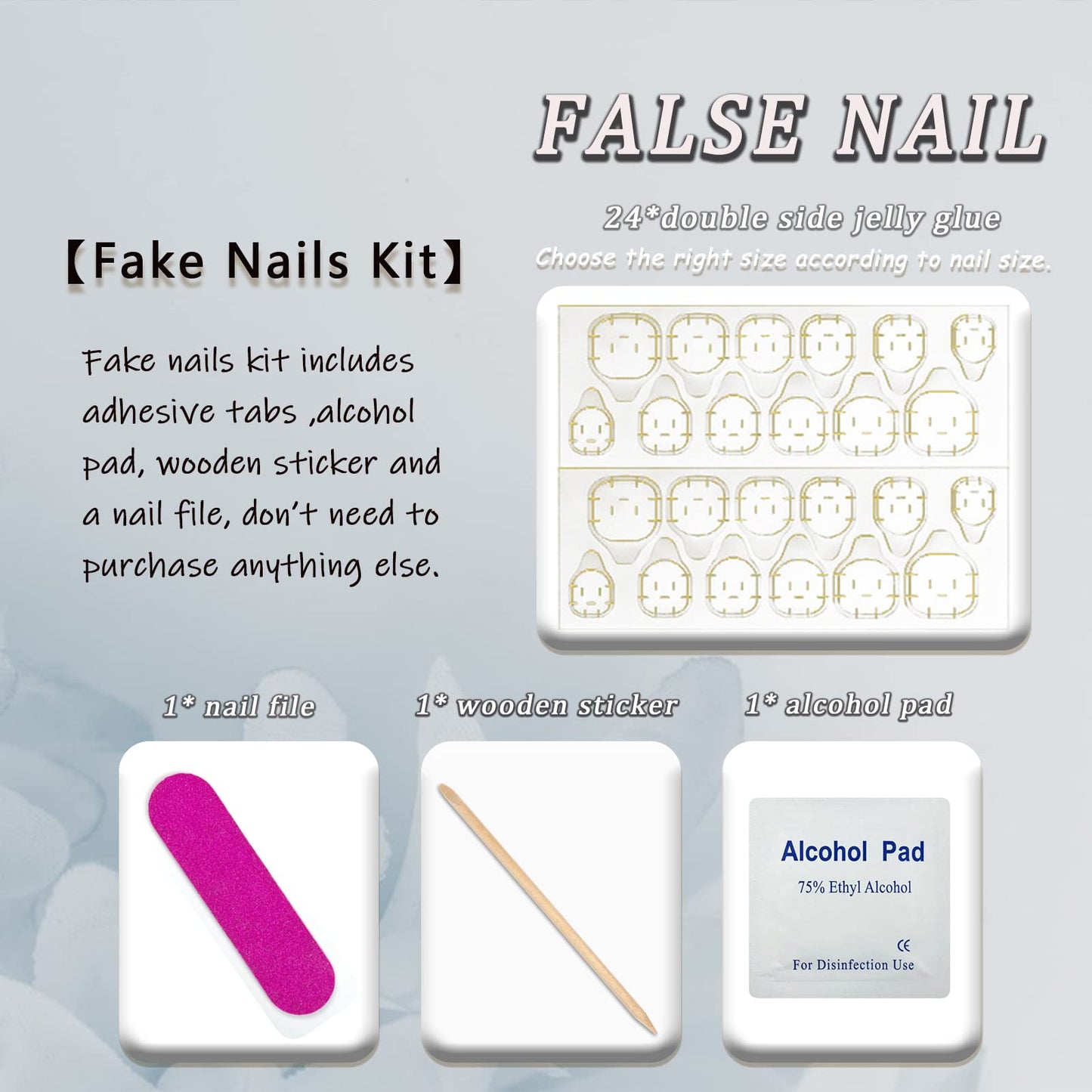 Pink French Tip Press on Nails Long Coffin Fake Nails Artificial False Nails with White Butterfly Design Nude Full Cover Stick on Nails Glossy Glue on Nails for Women Acrylic Nails 24 Pcs