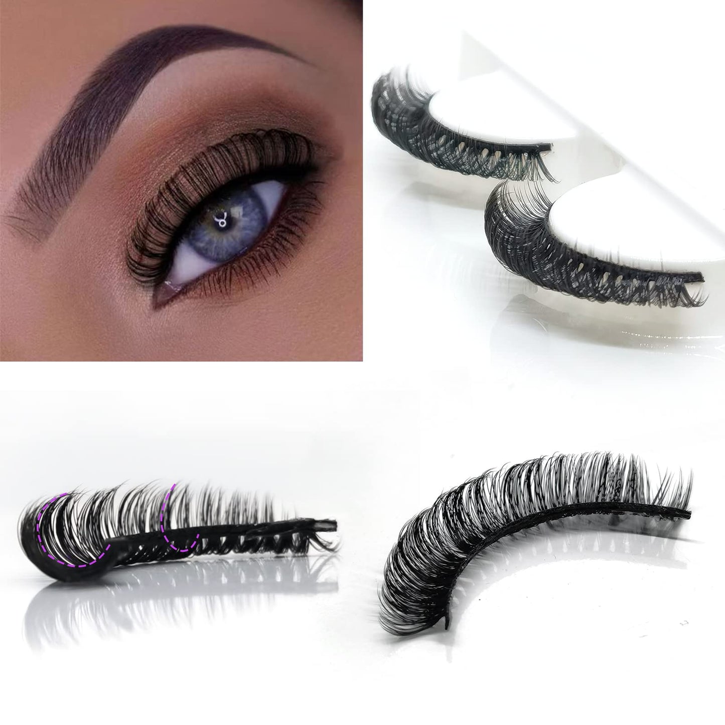 10Pairs 3d Russian Strip Lashes, DD Curl Lash Strips, Natural False Lashes Mink, Fluffy Eyelashes Mink, Faux Mink Eyelashes Natural Look, Natural Wispies Mink Eyelashes, Wispy Fake Lashes(s37)