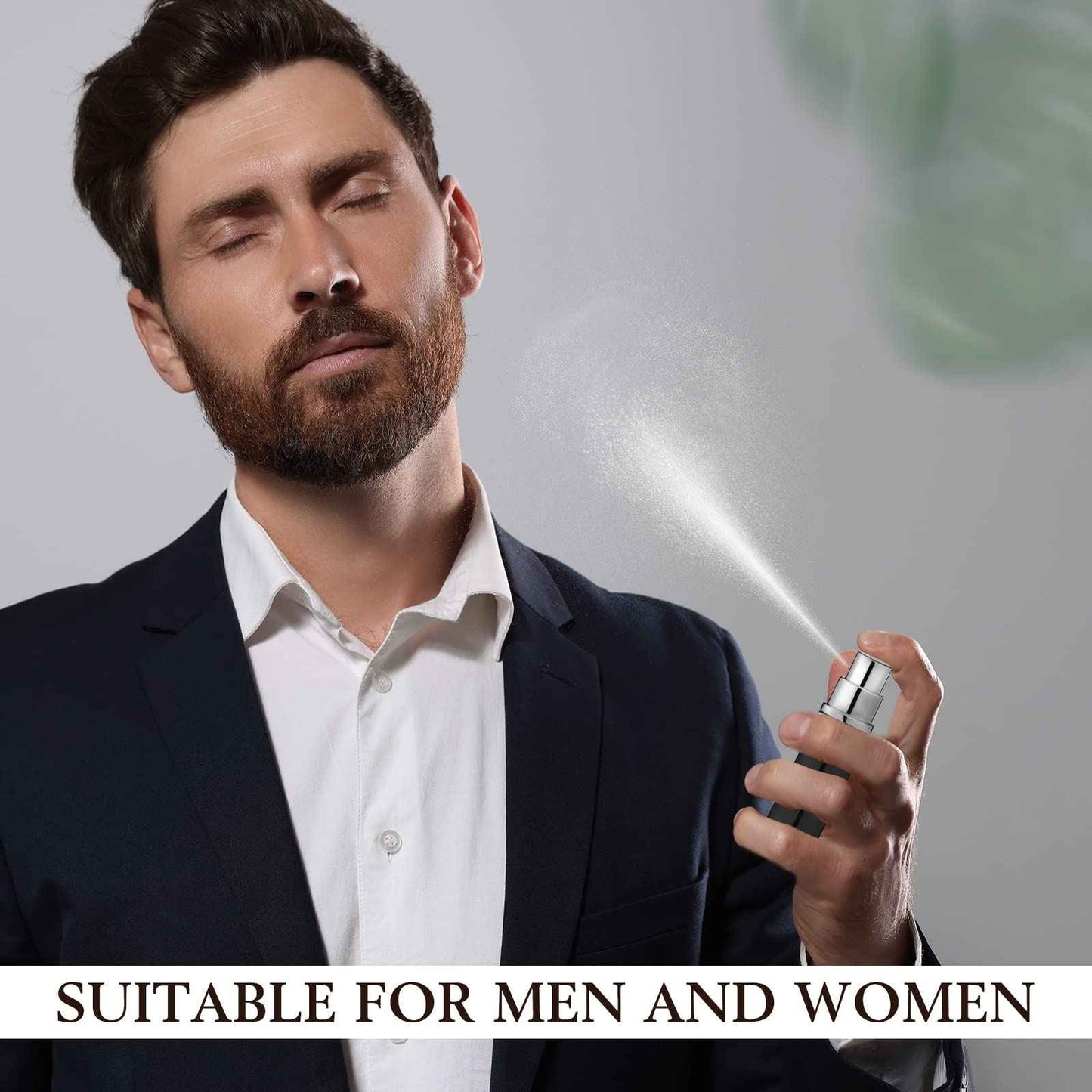 Bright Black Refillable Perfume Atomizer - 5 ml Mini Spray Bottle with 10 Dispenser Pumps - Travel Perfume Bottle Case