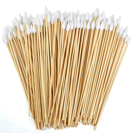 1000 PCS 6" Cotton Swabs - Lint Free Sturdy Cotton Swabs with Bamboo Handle for Gun Cleaning, Makeup, Electronic