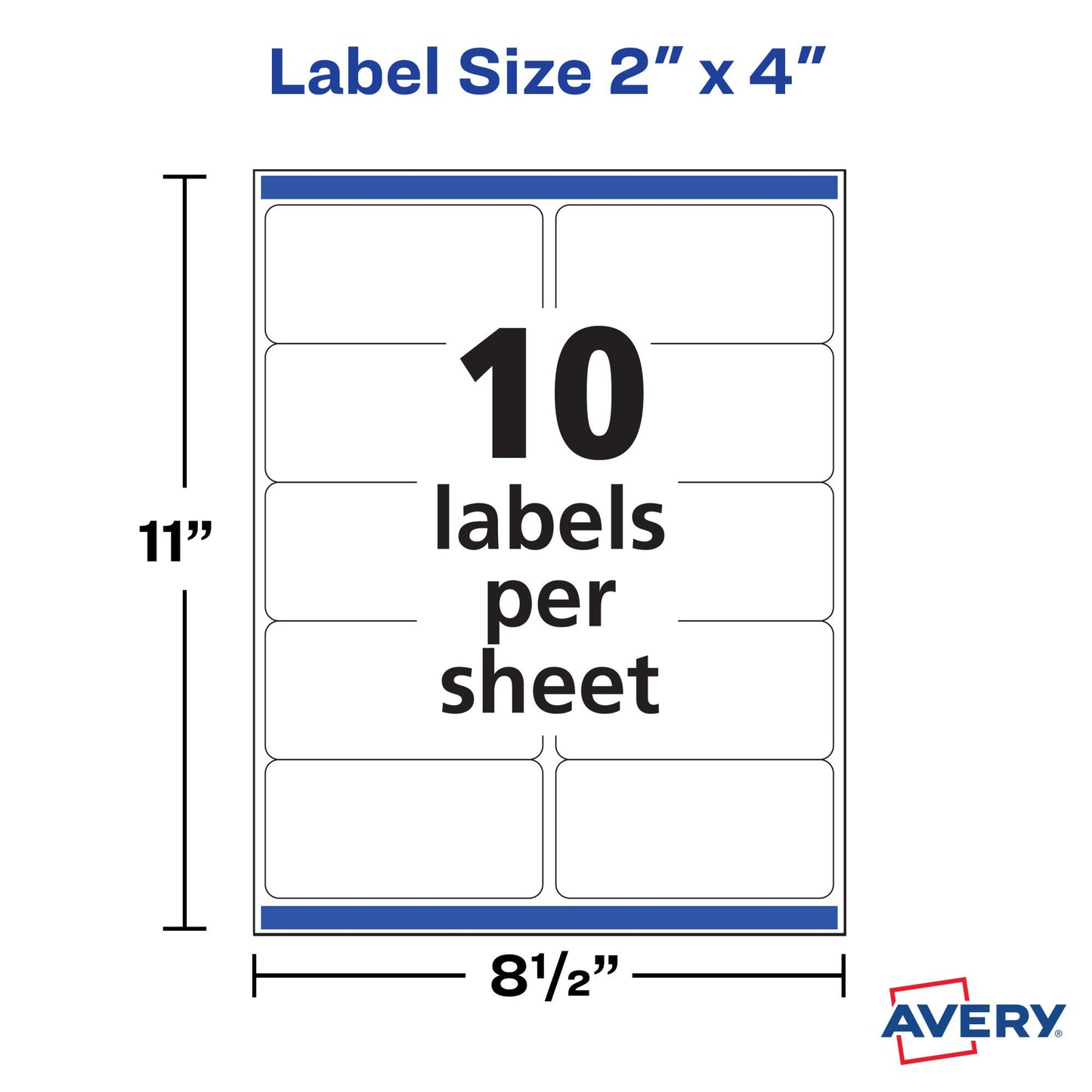 Avery Shipping Labels with TrueBlock, 2" x 4" Blank Labels, Inkjet Printable Labels, Pack of 250, 2 Packs, 500 Labels Total (8163)