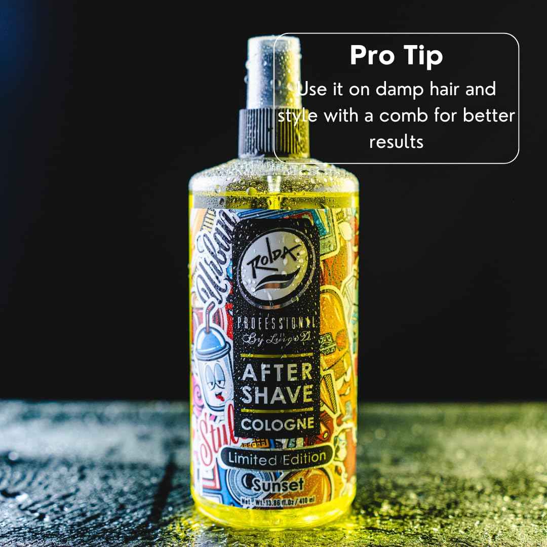 Rolda Sunset After Shave Tonic Cologne For Men - Post Shave Tonic Spray, Calms Irritation, Helps Heal & Clean Shaved Areas, Masculine Citrusy Fragrance (14.54oz | 430ml) (Pack of 2)