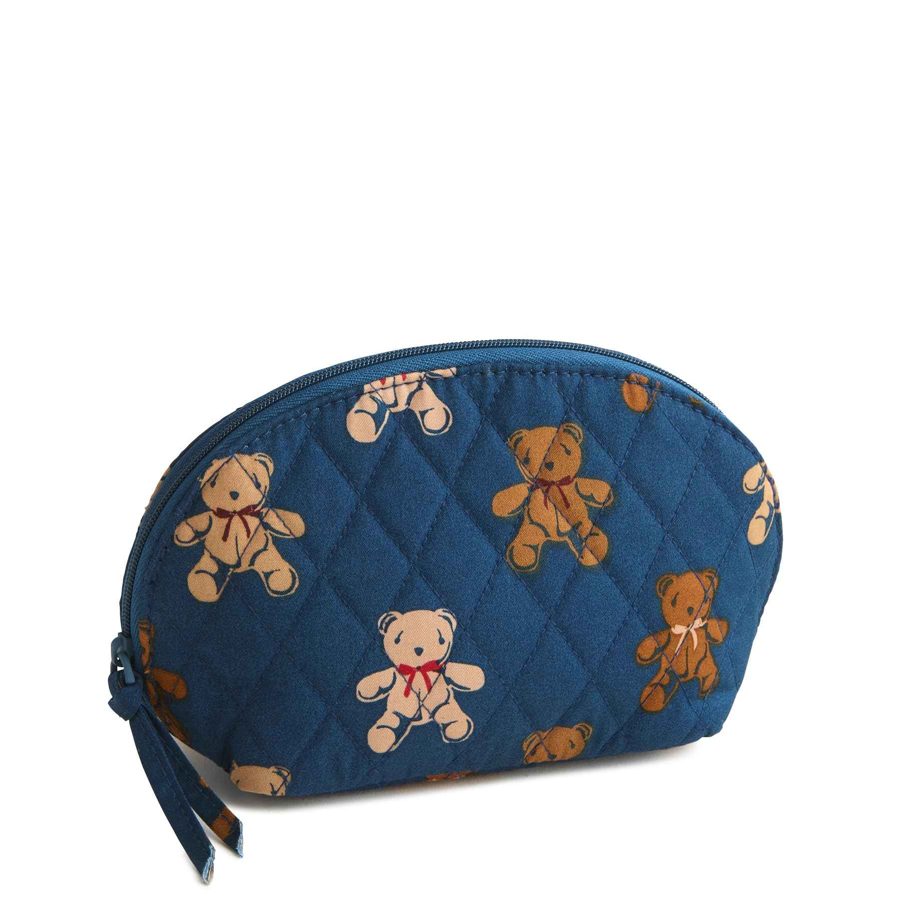 Vera Bradley Women's Premium Cotton Mini Dome Cosmetic Makeup Bag, Bunch of Bears, One Size