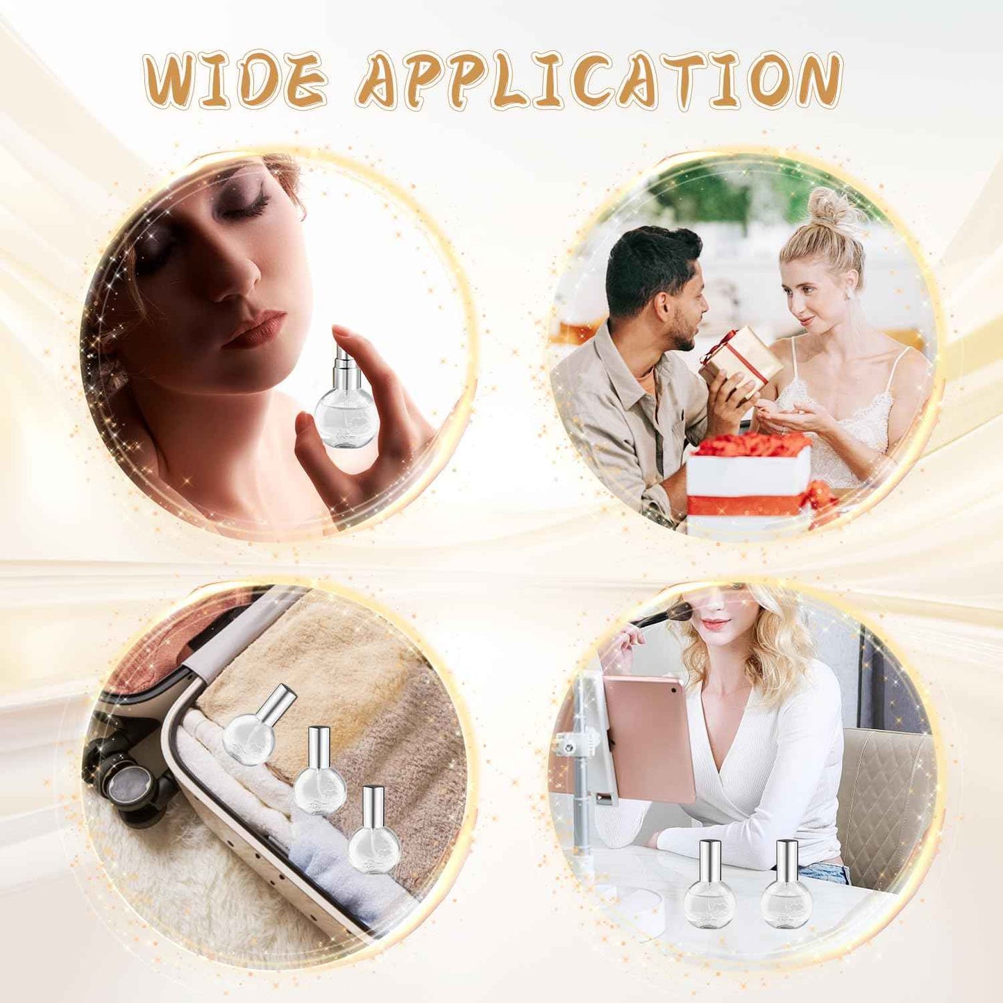 Mirrline 12 Pcs 10ml/0.34oz Glass Spray Bottle Clear Empty Fine Mist Glass Atomizer with Sprayer Pump for Fragrance Essential Oil Travel - Silver