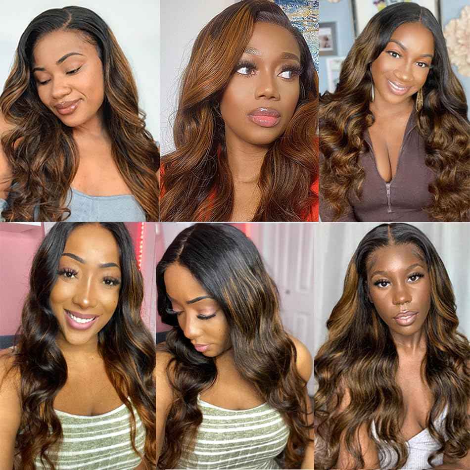 Highlight Human Hair Bundles Color #30 Body Wave Bundles 26 Inch 8A Grade Peruvian Virgin Hair 1 Bundle Double Weft Ombre Brown Hair Weave For Women