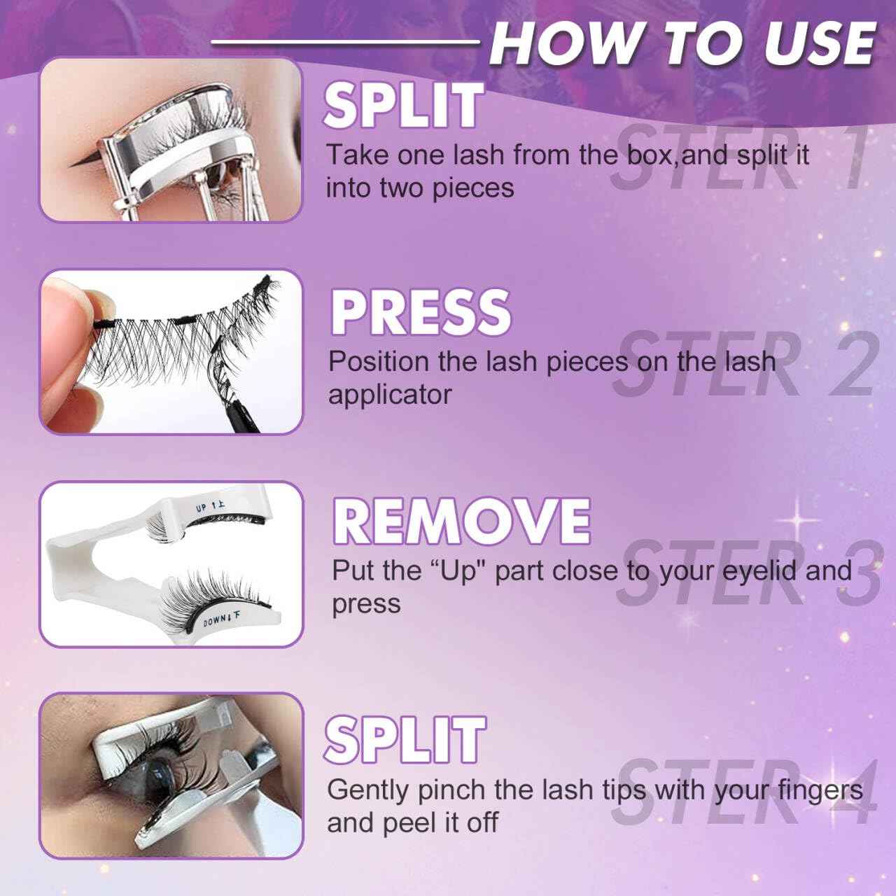 Huunyfit Magnetic Lashes, Magnetic Eyelashes with Applicator, Magnetic Eyelashes Natural Look,Reusable Magnet Lashes No Glue Needed Soft Lashes Kit for Women(Natural+Fuller)