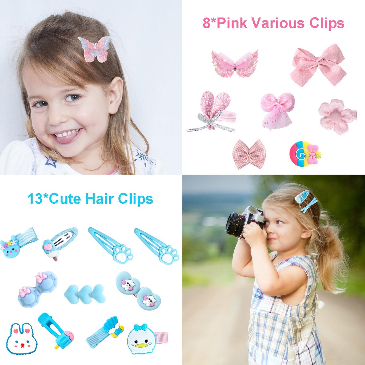 Qopoto Hair Accessories Kit for Girls Including Hair Clips, Hair Barrettes, Hair Ties, Hair Bows - Colorful (138 Pieces)