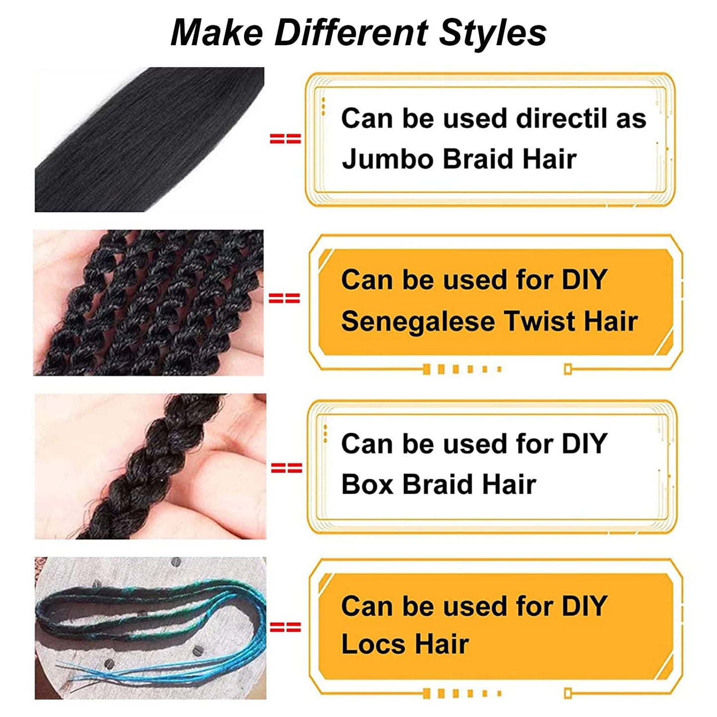 TENGSHUO FLY Pre-Stretched Braiding Hair 26 Inch 2 Packs Hot Water Setting Synthetic Hair Crochet Braiding Hair Extension(26 Inch (Pack of 2),Black to Dark Brown to Beige)