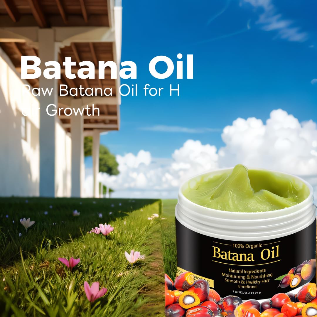 Raw Batana Oil for Hair Growth，100% Natural Hair Growth Oil Promotes Hair Thickness, Strengthening, Batana Prevents Hair Loss epairs damaged Hair Mask hair Scalp Care for Men & Women 3.4 OZ 100G