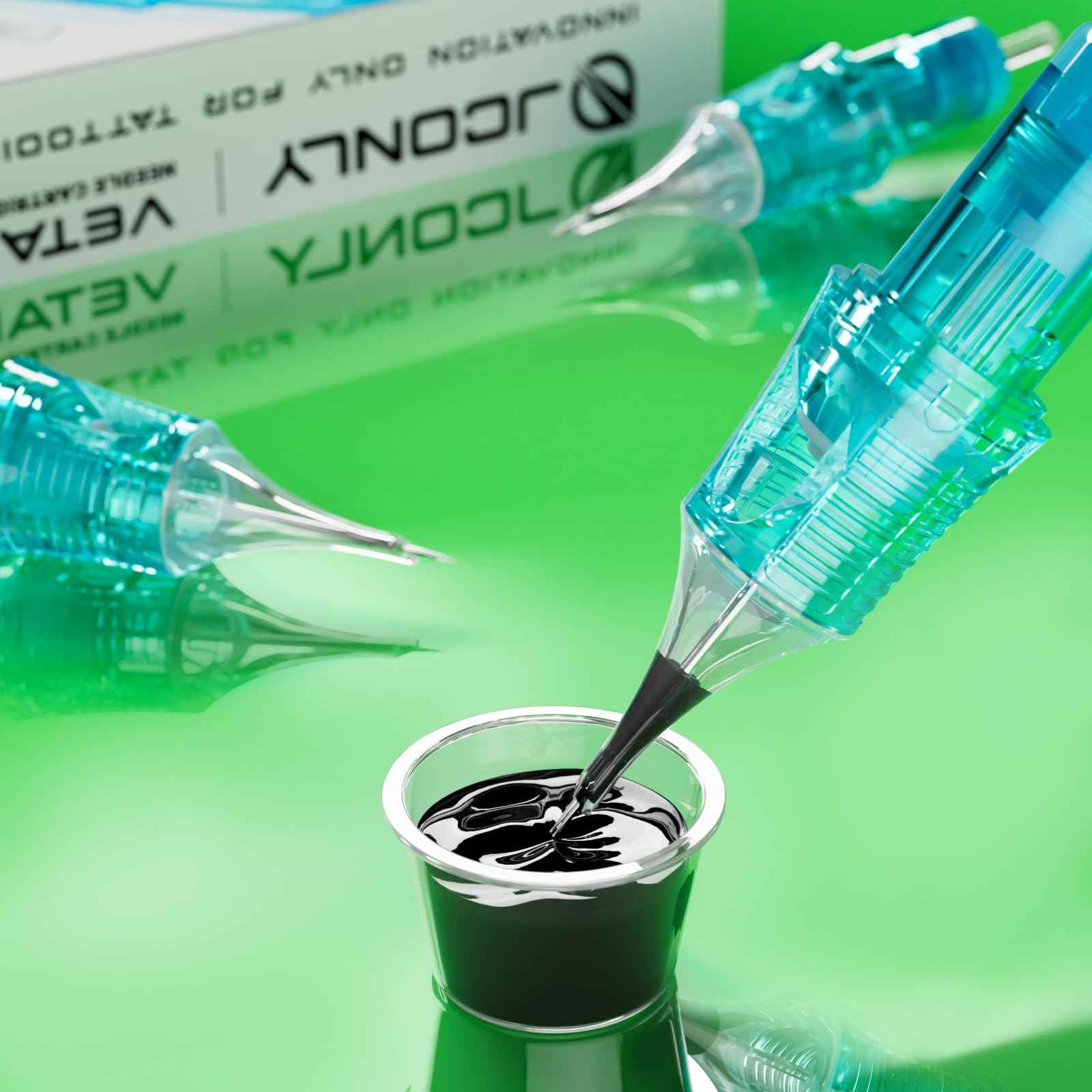 VETAR Tattoo Cartridge Needles - 20Pcs Tattoo Needles 1207RL Round Liner #12 Standard Tattoo Cartridge Diameter 0.35mm Cartridges Tattoo Needles for Machine Kit Tattoo Supplies