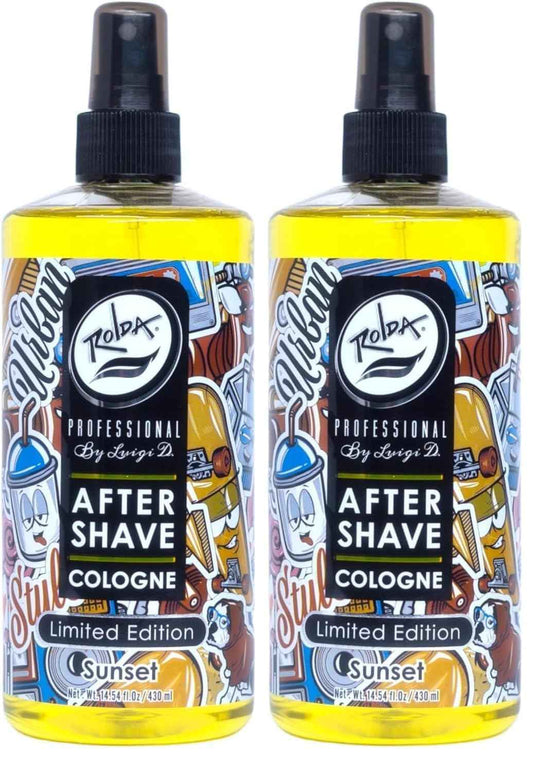 Rolda Sunset After Shave Tonic Cologne For Men - Post Shave Tonic Spray, Calms Irritation, Helps Heal & Clean Shaved Areas, Masculine Citrusy Fragrance (14.54oz | 430ml) (Pack of 2)