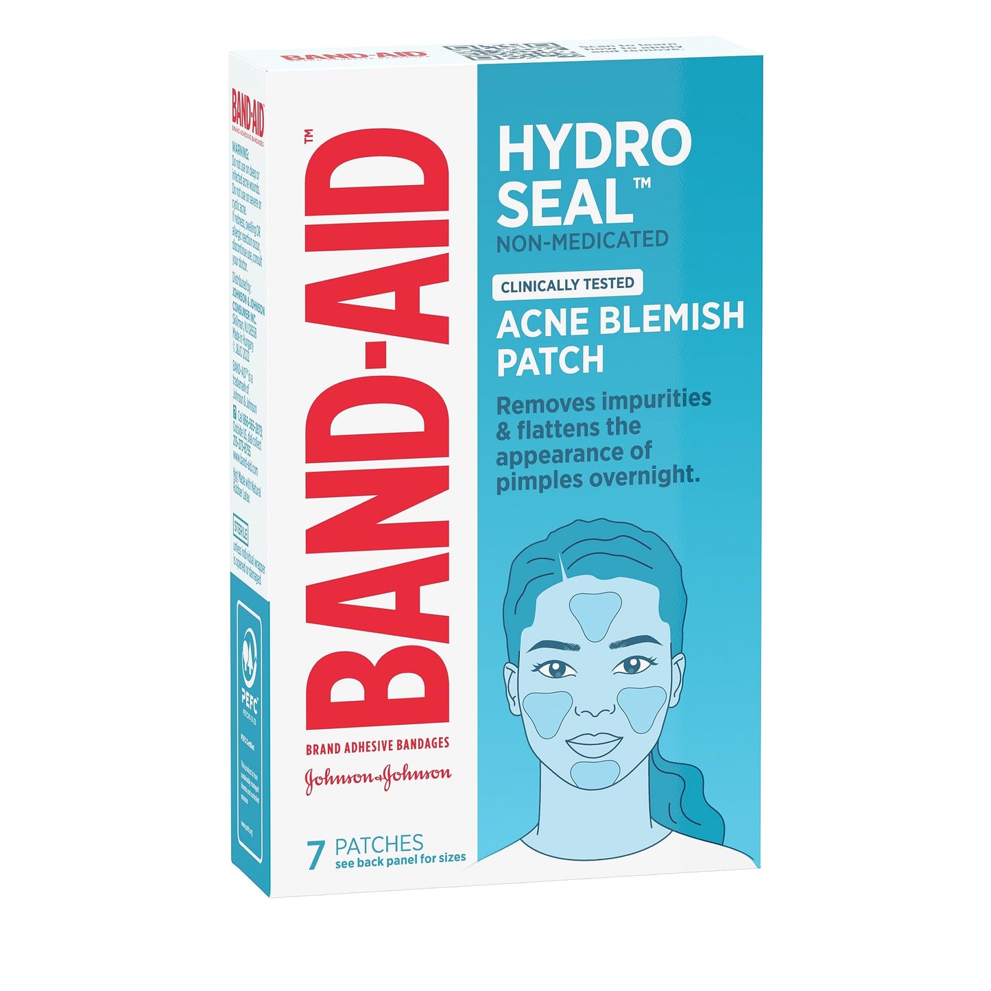 Band-Aid Brand Hydro Seal Acne Blemish Patches, Clear Non-Medicated Face Patch Absorbs Fluids & Provides a Protective Healing Environment for Pimples, Sterile, Three Pack, 3 x 7 Patches