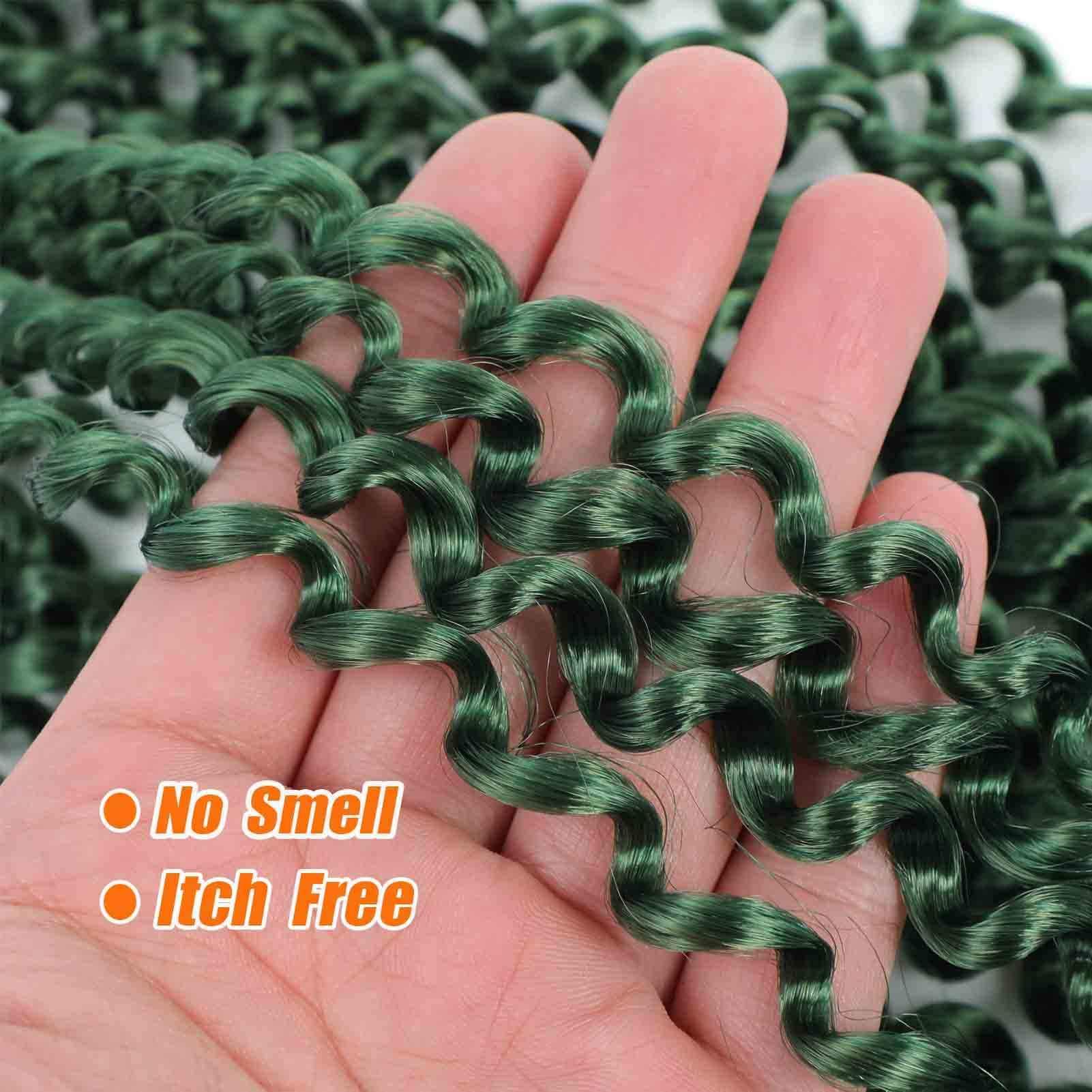 Dark Green Passion Twist Hair 24 Inch 6packs DGreen Water Wave Braiding Hair for Butterfly Locs Passion Twists Long Bohemian Protective Hair Extensions (24 Inch, 6 Packs, Dark Green#)