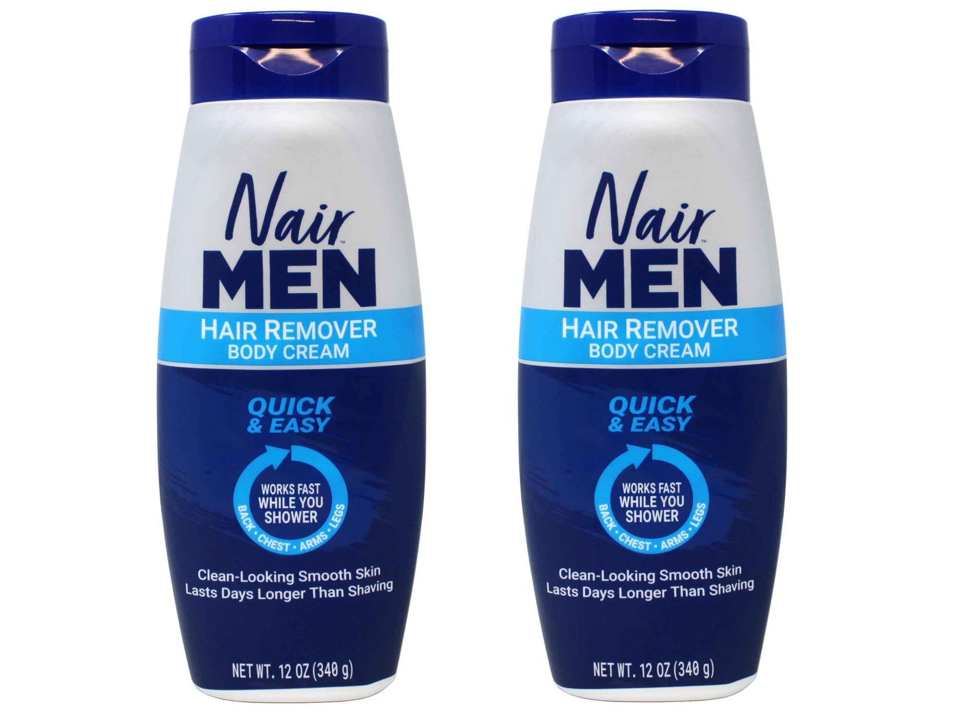 Nair Hair Remover for Men Hair Remover Body Cream, 12 oz (2-Pack)