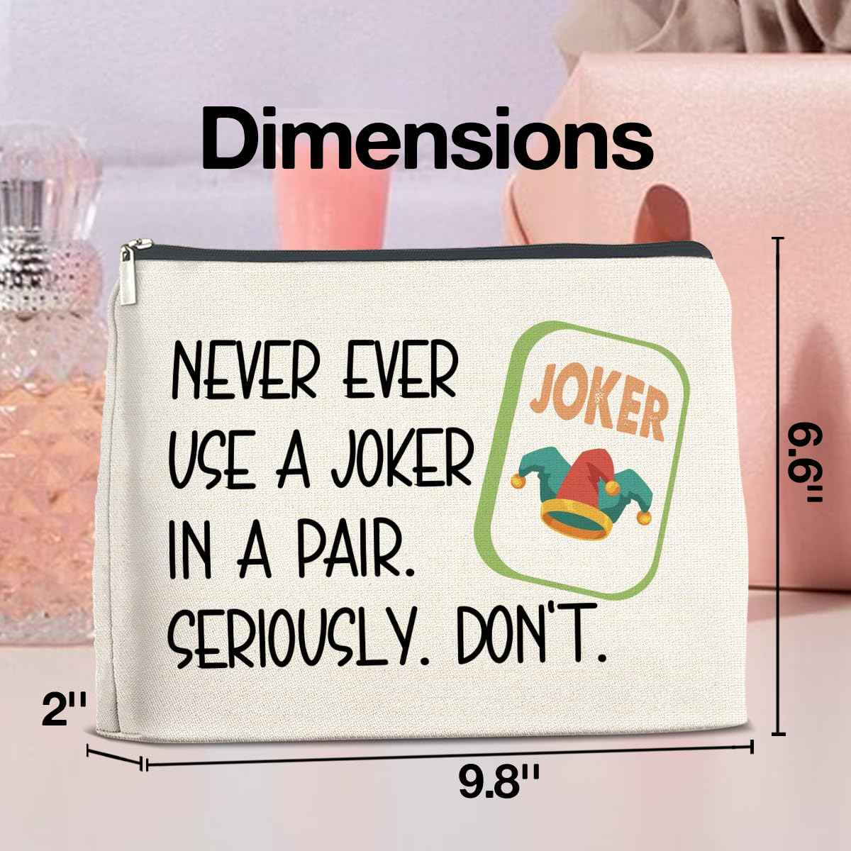 UPNEGE Funny Makeup Bag Mahjong Gifts for Women, Mahjong Lover Gifts Cosmetic Bag Zipper Makeup Pouch