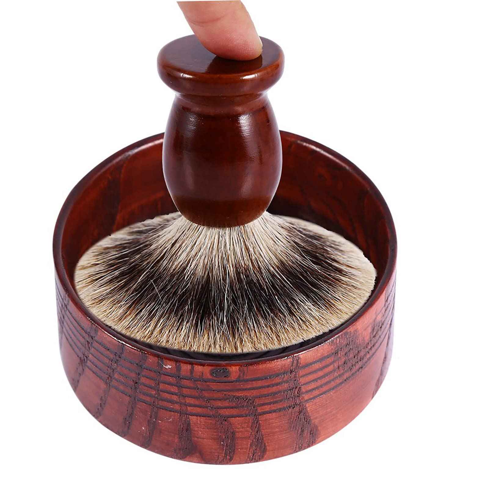 Saluaqui Wood Shaving Soap Bowl Cup Mug Tool, Man Shaver Cleansing Foam Round Lightweight Firm Environmental, Delicate Appearance, Good Mood When Shaving