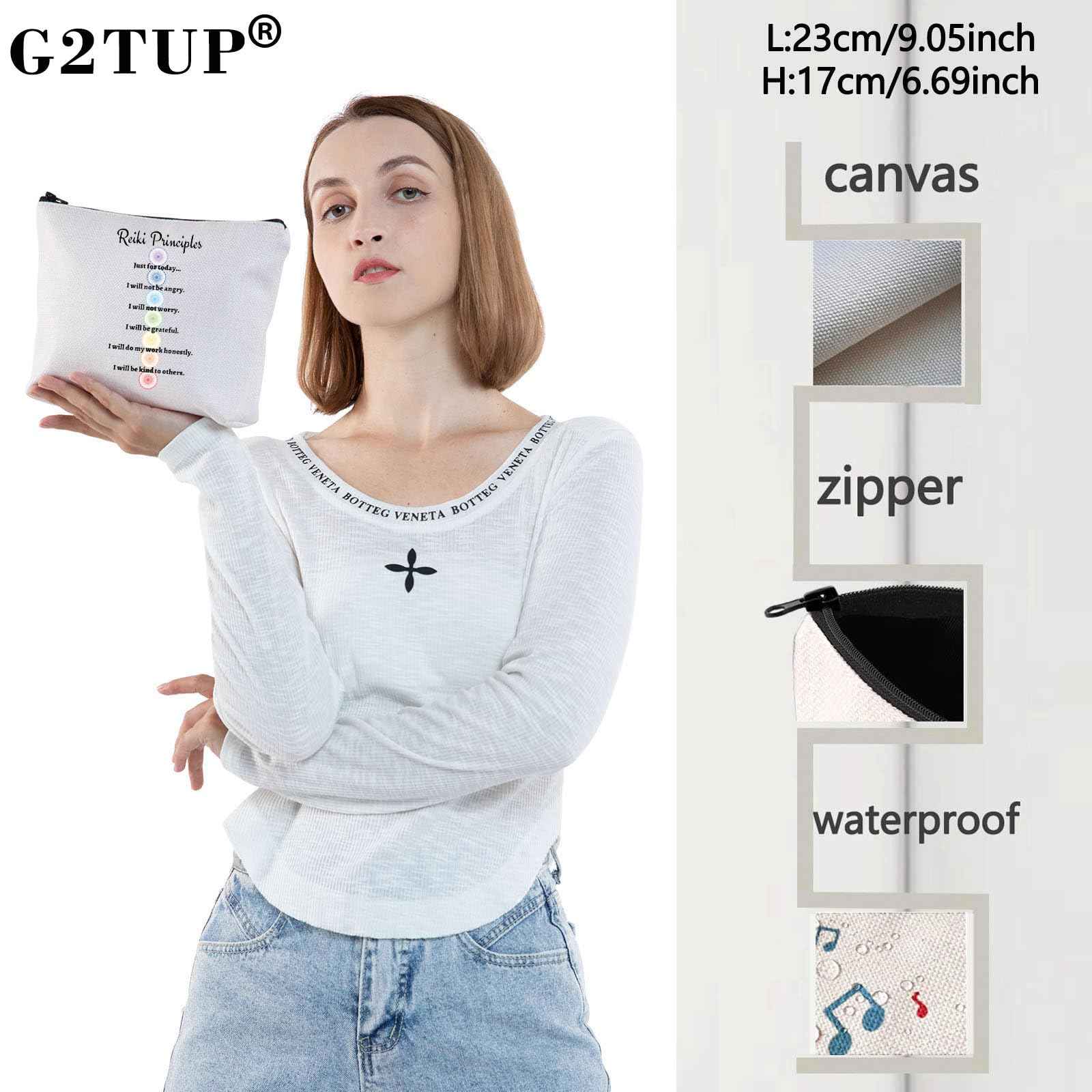 G2TUP Reiki Master Yoga Teacher Makeup Bag Just for Today Inspirational Spiritual Gifts Reiki Chakra Healing Zipper (Just for Today)