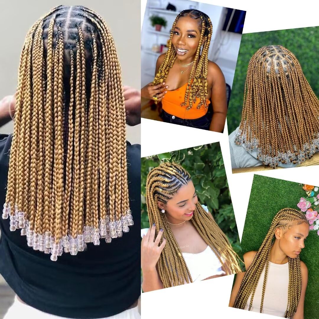 Msloosily 27 Braiding Hair Pre Stretched 8 Packs 20inch Honey Blonde Braiding Hair Pre Stretched Synthetic Fiber Crochet Braids Hair Extension Hot Watter Setting 80g/pack(#27,8Packs,20inch)