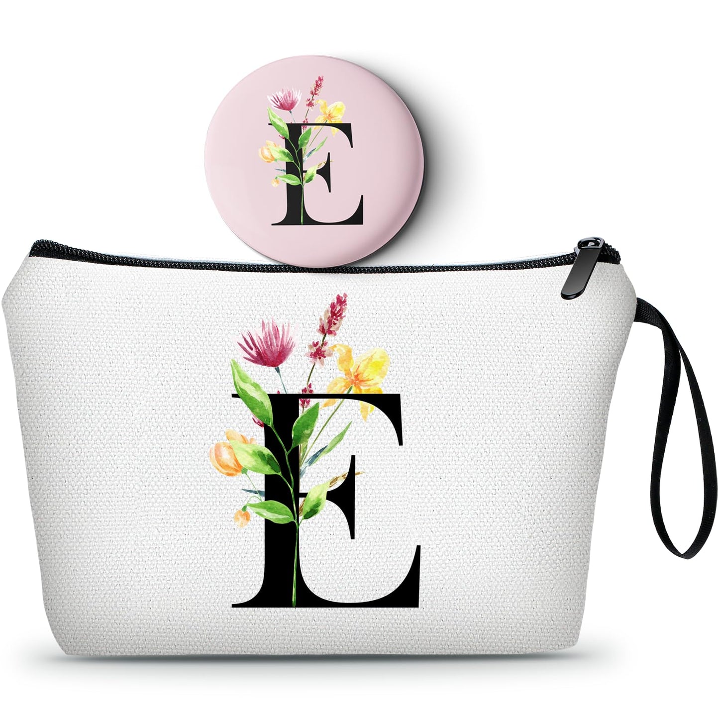 SEAMOON Gifts for Friends,Gifts for Mom Birthday,Initial Gifts for Women,Monogram Gifts,Makeup Bag with Mirror,Bride to be Gifts,Sisters Gifts from Sister,Womens Gifts Unique,Personalized Gifts,(E)