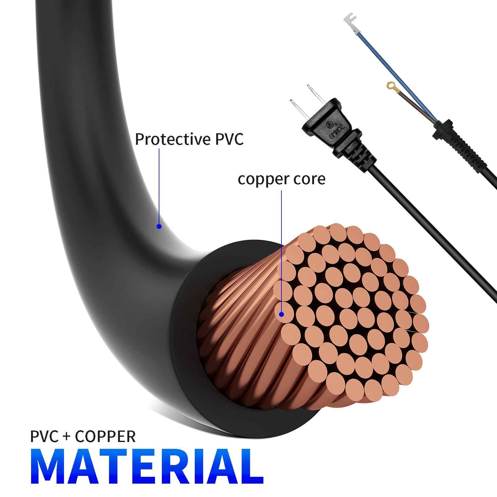 Replacement Power Cord for Wahl Clippers 00647-500 - 100 Inch Extension Cable for Magic Clip, Super Taper, 5-Star Senior, Balding, 8466, 8467, 8147& More