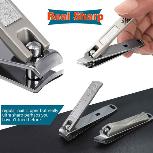 SG Nekoo 8 Pieces Nail Clipper Set for Fingernail Thick Toenails, Quality Heavy Duty Stainless Steel Nail Trimmer Kit for Women Mens Seniors, with Exquisite Case(ZJDTZ8P)