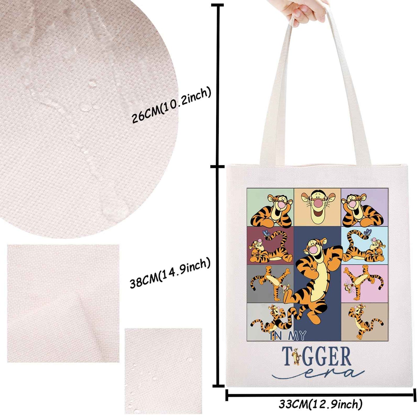 TSOTMO Cartoon Merchandise Eco Tote Bag Tiger Gift WDW Gift Tiger WDW Trip Travel Toiletry Bag For Cartoon Fans (Tiger Era)