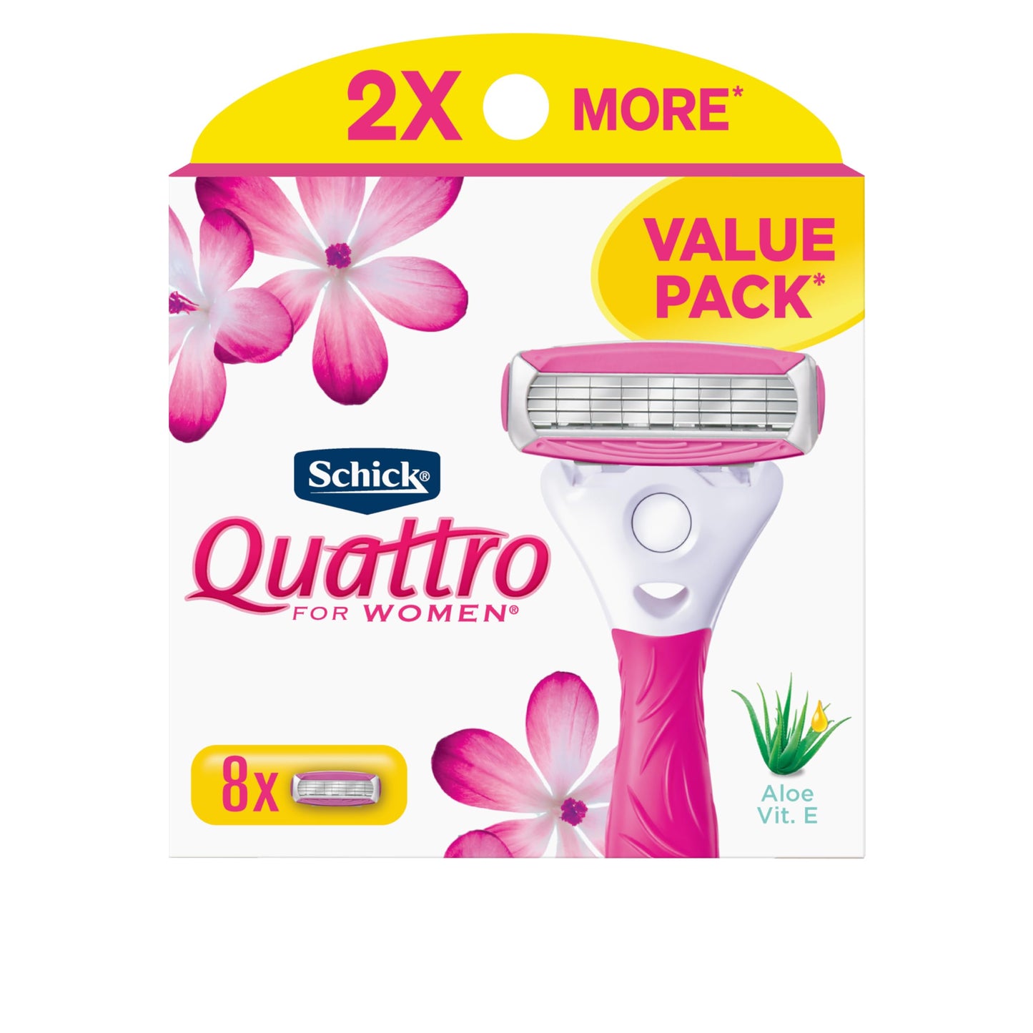 Schick Quattro Womens Razor Refllls Value Pack - 8 Count