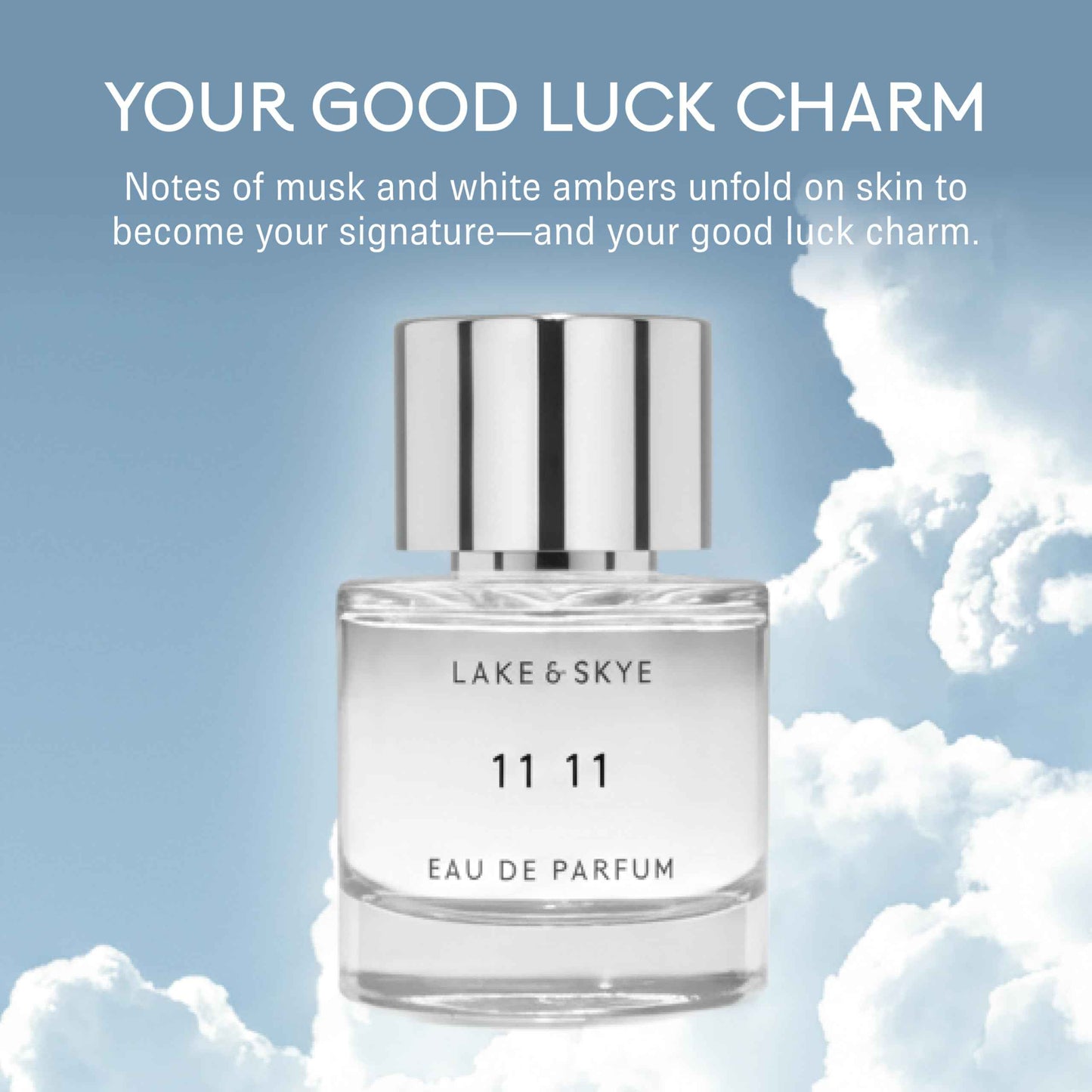 Lake & Skye 11 11 Eau de Parfum Travel Spray, Long Lasting Fragrance, 0.5 fl oz (15 ml) - Skin Musk, Clean, Vegan, Paraben-Free, Cruelty-Free