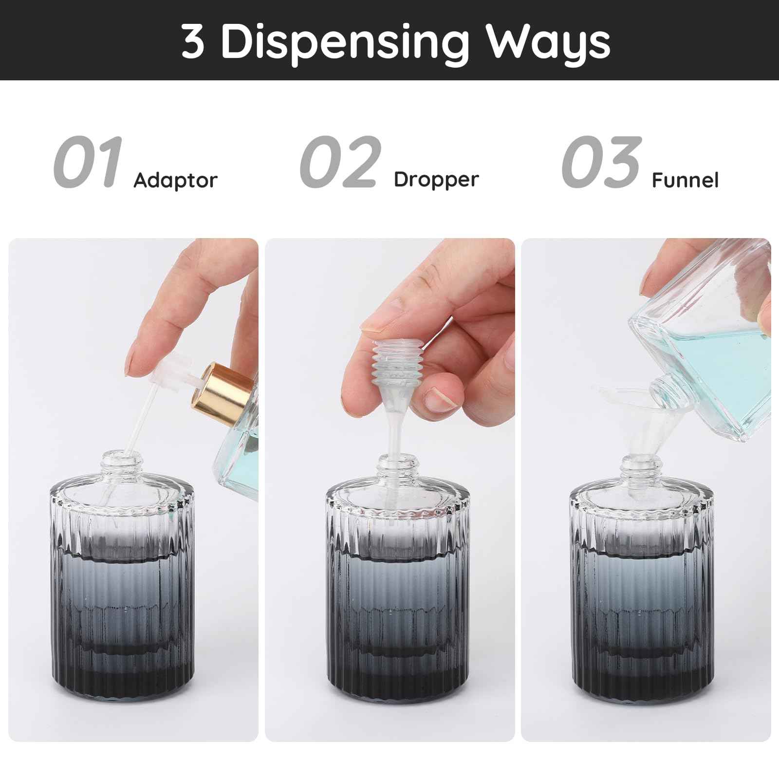 Segbeauty 1.7oz Glass Perfume Refill Bottle Travel Atomizer, 4pcs Refillable Cologne Travel Bottle, Perfume Spray Bottles Empty, 50ml Mini Cologne Atomizer with Refill Tool Kit Blue Black Red Green