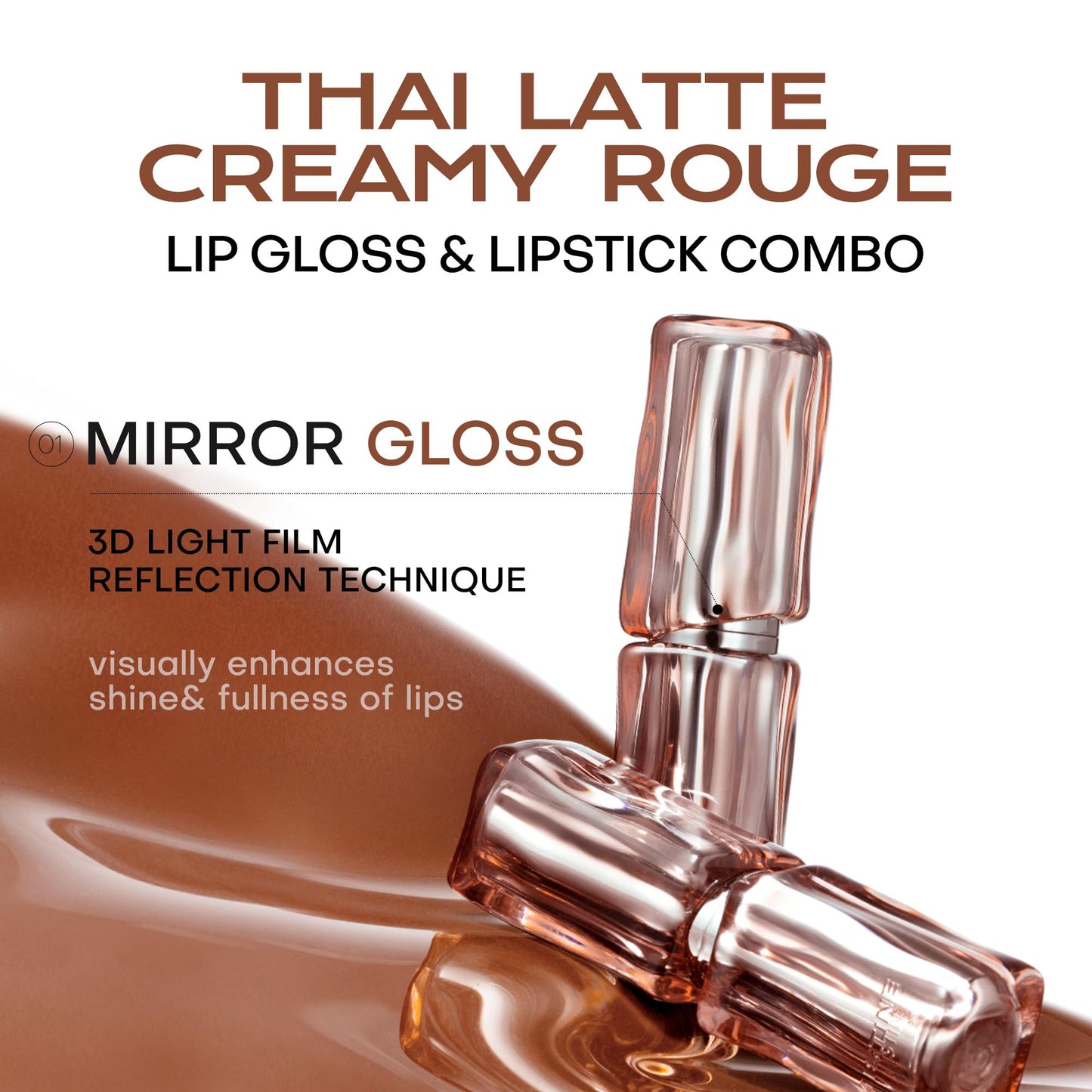 Mistine Lipstick Thai Latte Sheer Aqua Rouge Flowing Plumping Lipstick for Women Non-sticky Hydrating Lipstick Creamy Finish S05 Floating Island Ice Tea 0.12 fl oz,1 Count