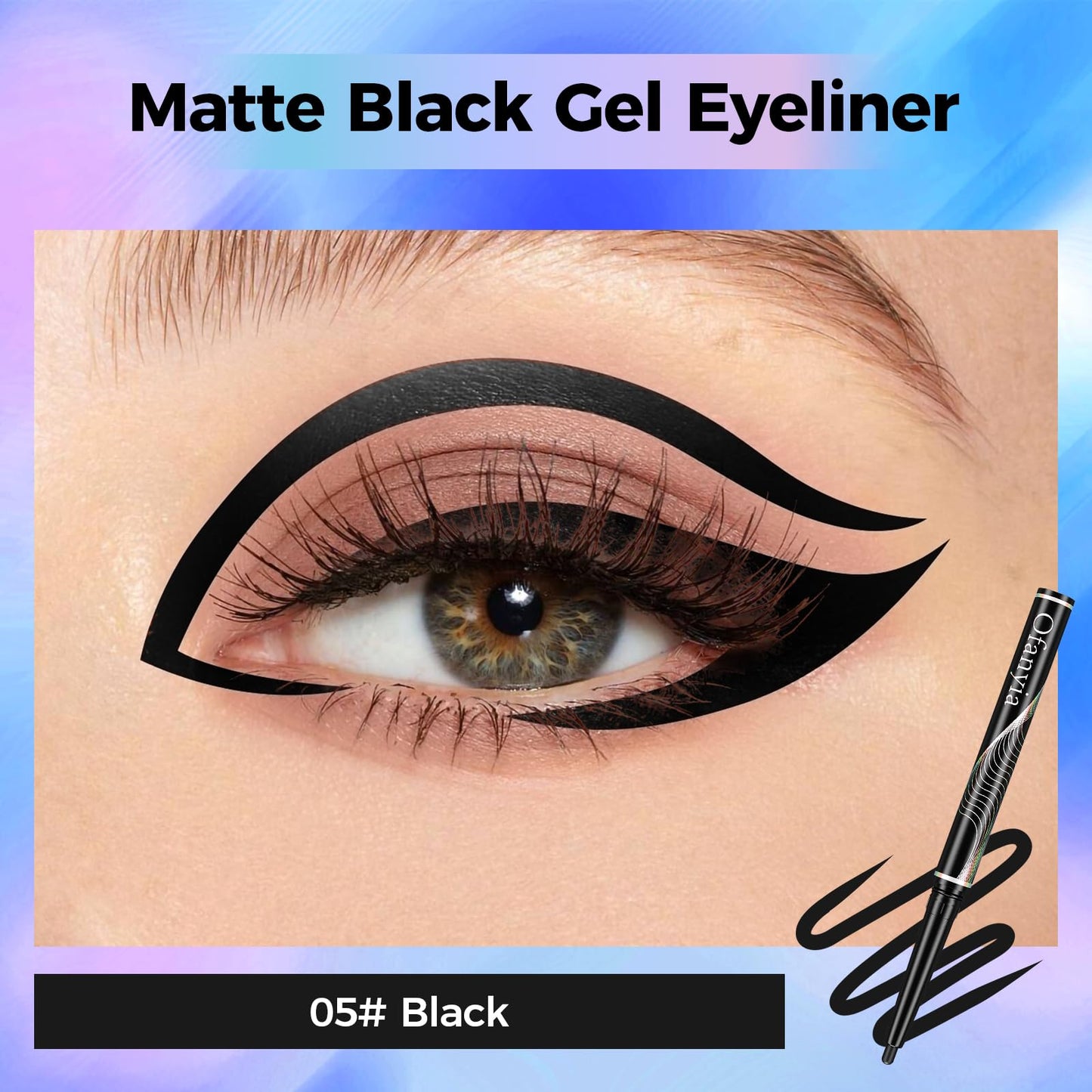 Multichrome Eyeliner,Black Eyeliner Penclis with Retractable,Glitter Eyeliner Pencil for Halloween Makeup,Waterproof Eyeliner Pen,24h Long Lasting Eye Liner Smudge Proof Eye Pencil