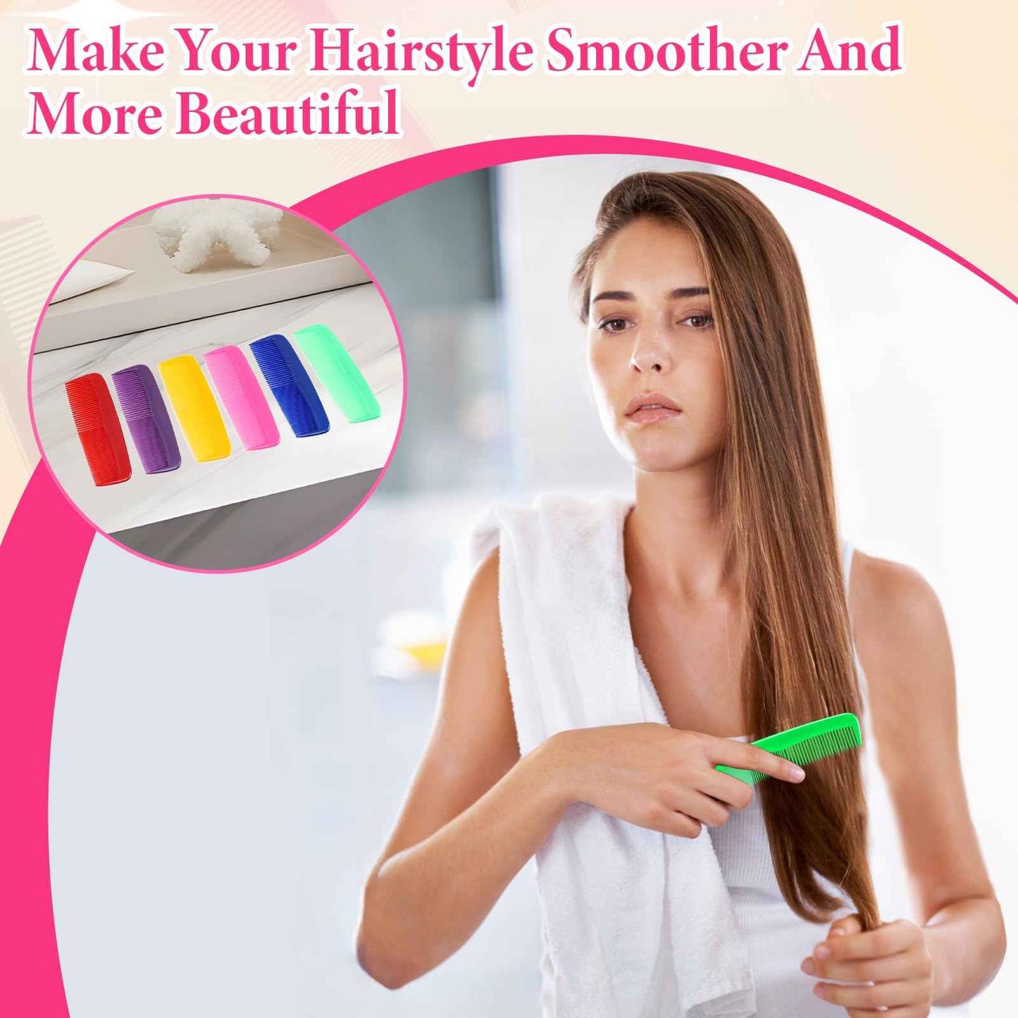 NICEMOVIC 120 Packs Hair Comb Bulk Set, Pocket Travel Hair Combs for Women and Men, Colorful Coarse and Fine Tooth Comb, Individually Wrapped Bulk Comb for Homeless Hotel Shelter Nursing Home Charity