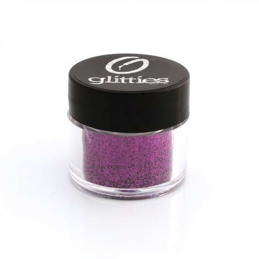 GLITTIES - Fuchsia - Pink Loose Fine Glitter Powder (.008") - Great for Nail Art, Nail Polish, Gel, Gel Polish or Acrylic Nail Powder - Solvent Resistant - (10 Gram Jar)