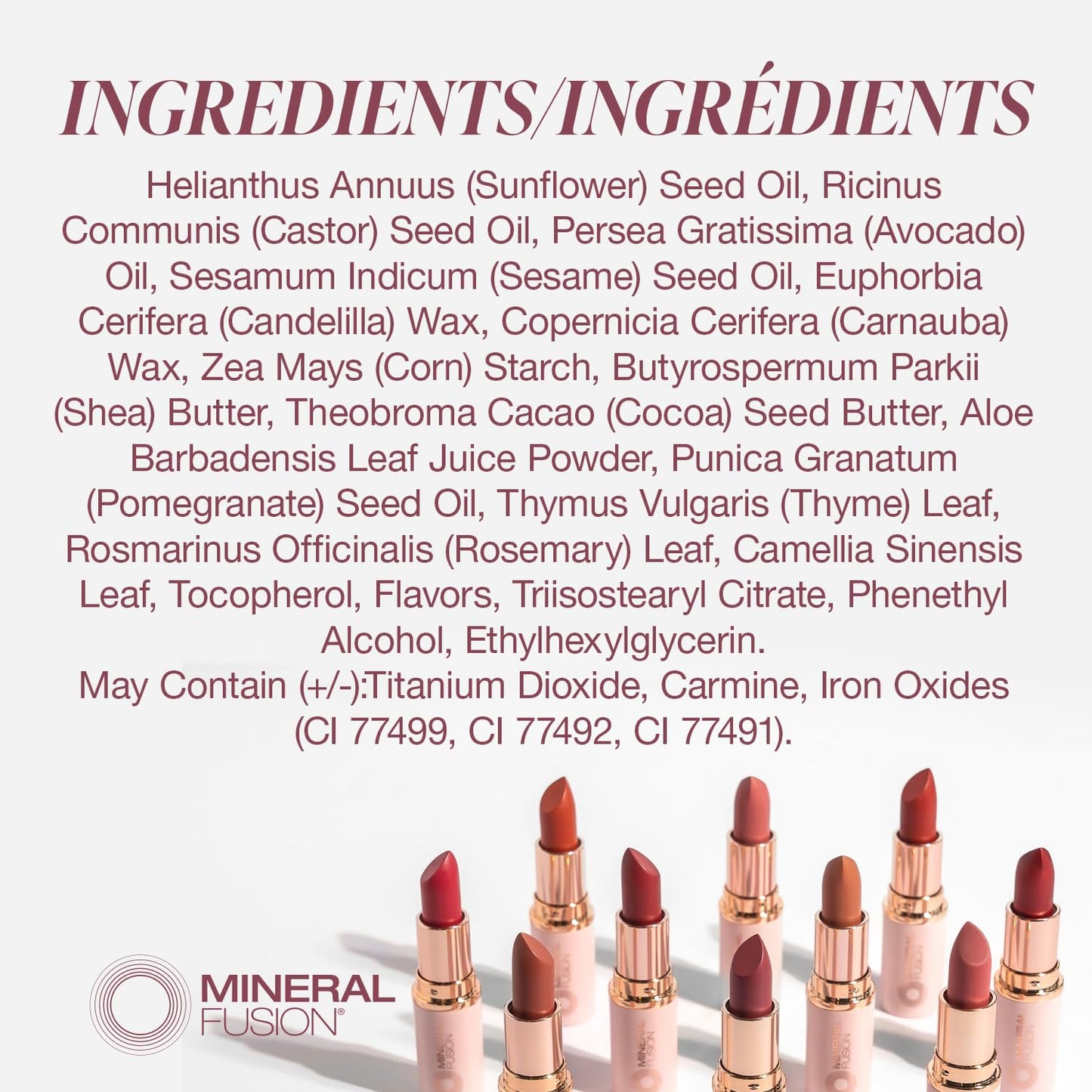 Mineral Fusion Lipstick, Vivid & Smudge-Free Lip Color with Avocado Oil, Cocoa Seed Butter & More, Long-Lasting Vegan Lipstick, FD&C Dye-Free, Cruelty-Free, Paraben-Free, Gluten Free, Kir Royale