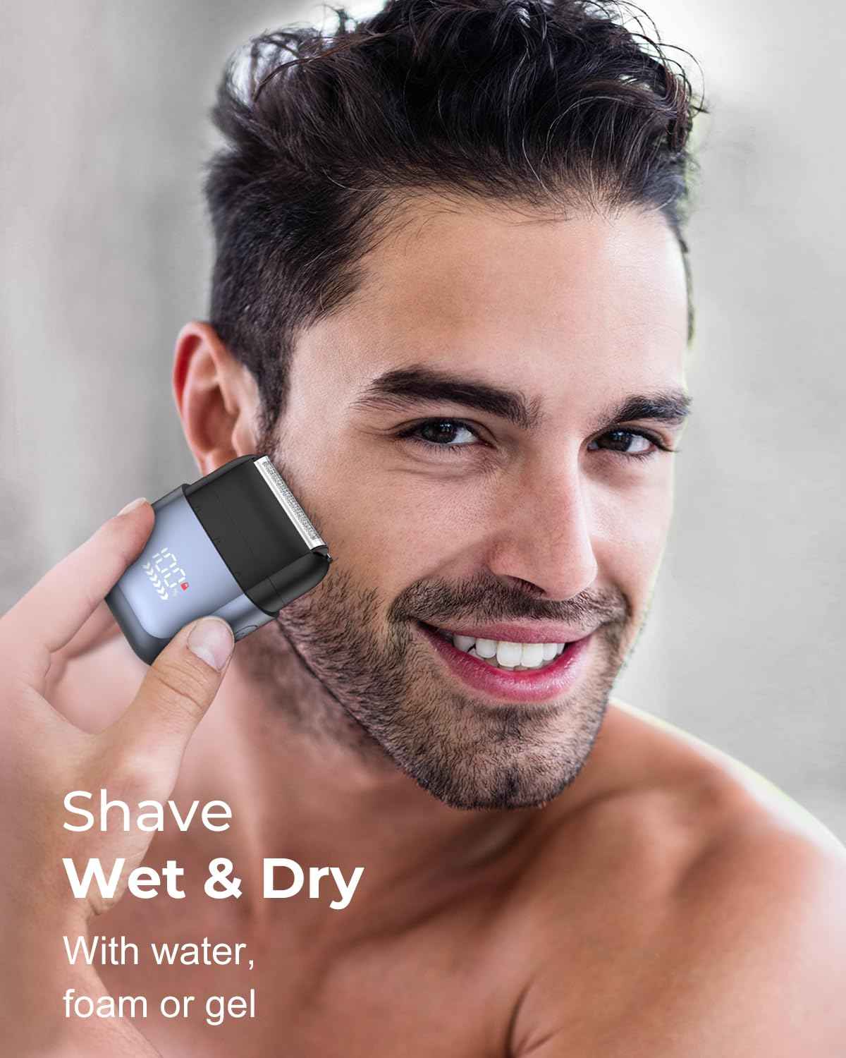 Foil Shavers for Men, Mini Electric Razors for Close Shaving Face with High Speed 3 Floating Blade Heads, USB C Fast Rechargeable Foil Shaver IPX7 Waterproof Wet Dry Travel Locked/Led Display