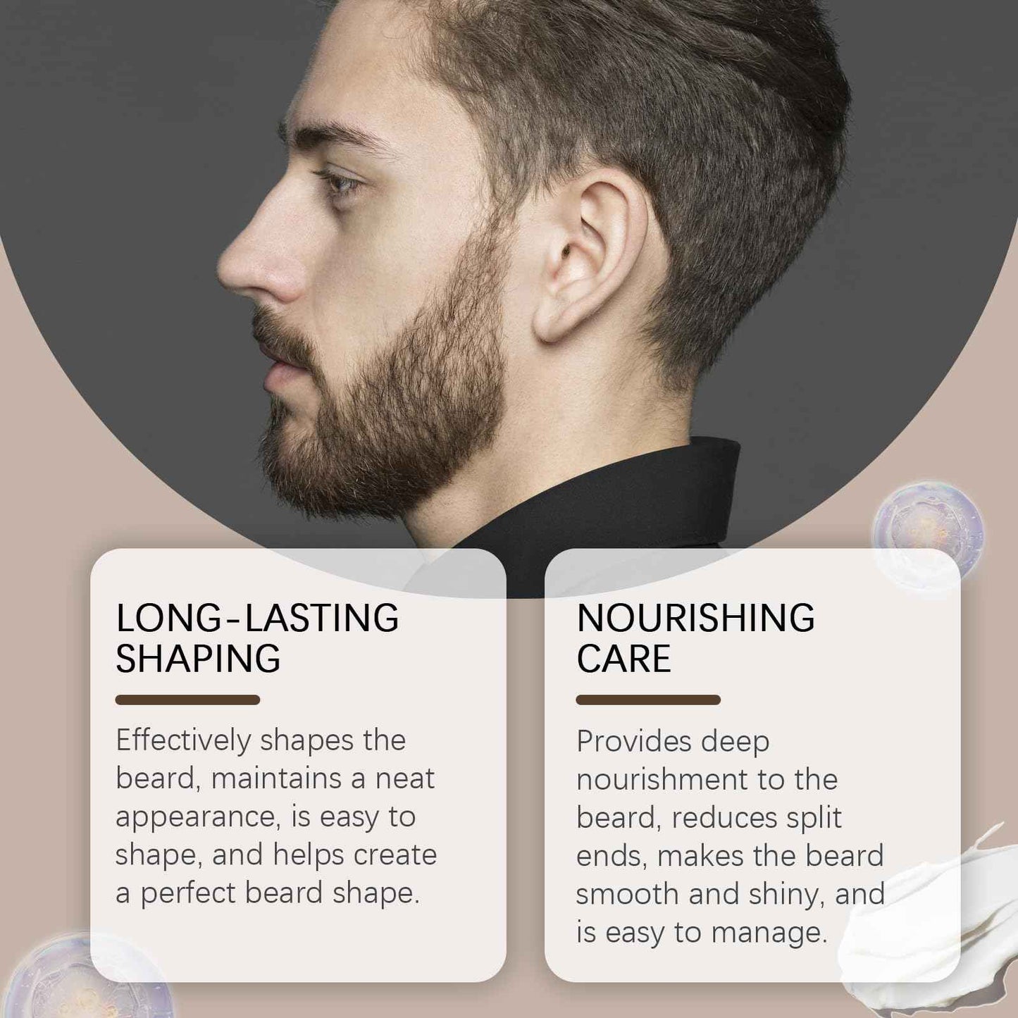 ipxkwll Cosmetics Para Barba, Bálsamo Estimulante de Barba, Ultra Potente Beard Stimulating Balm, Crema Para Barba, Moisturizes & Strengthens Beard, 100ML / 3.5OZ