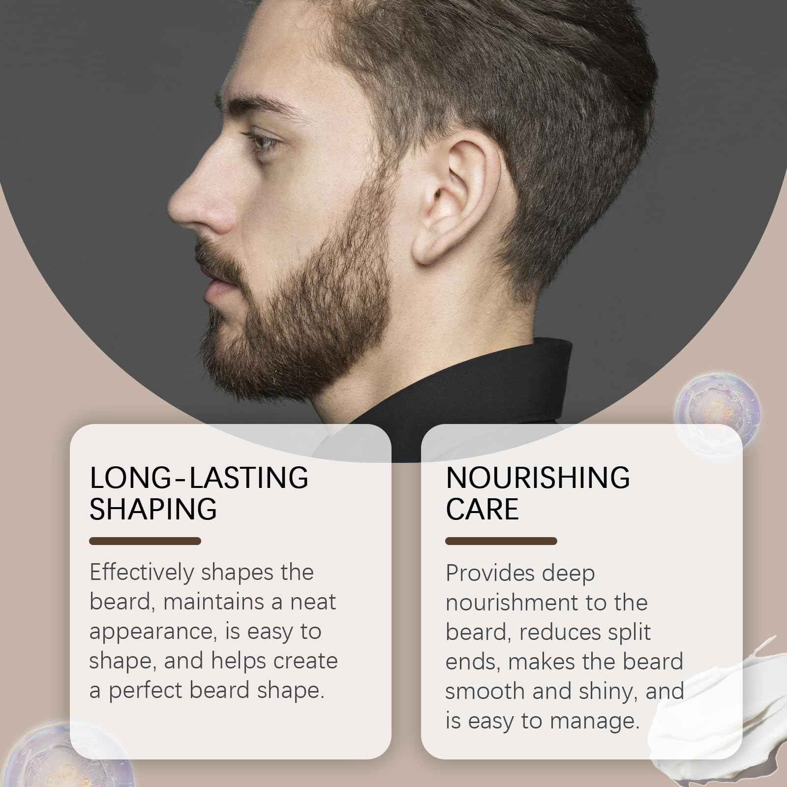 ipxkwll Cosmetics Para Barba, Bálsamo Estimulante de Barba, Ultra Potente Beard Stimulating Balm, Crema Para Barba, Moisturizes & Strengthens Beard, 100ML / 3.5OZ