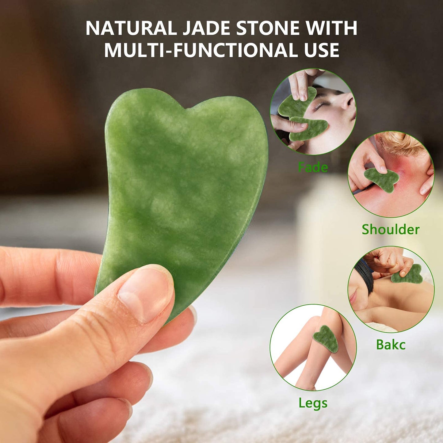 Deciniee Jade Roller and Gua Sha Set - Beauty Face Massager & Guasha Tool for Eye, Neck, Body - 2 in 1 Skin Care Massage Tools, Muscle Releaxing and Relieve Wrinkles