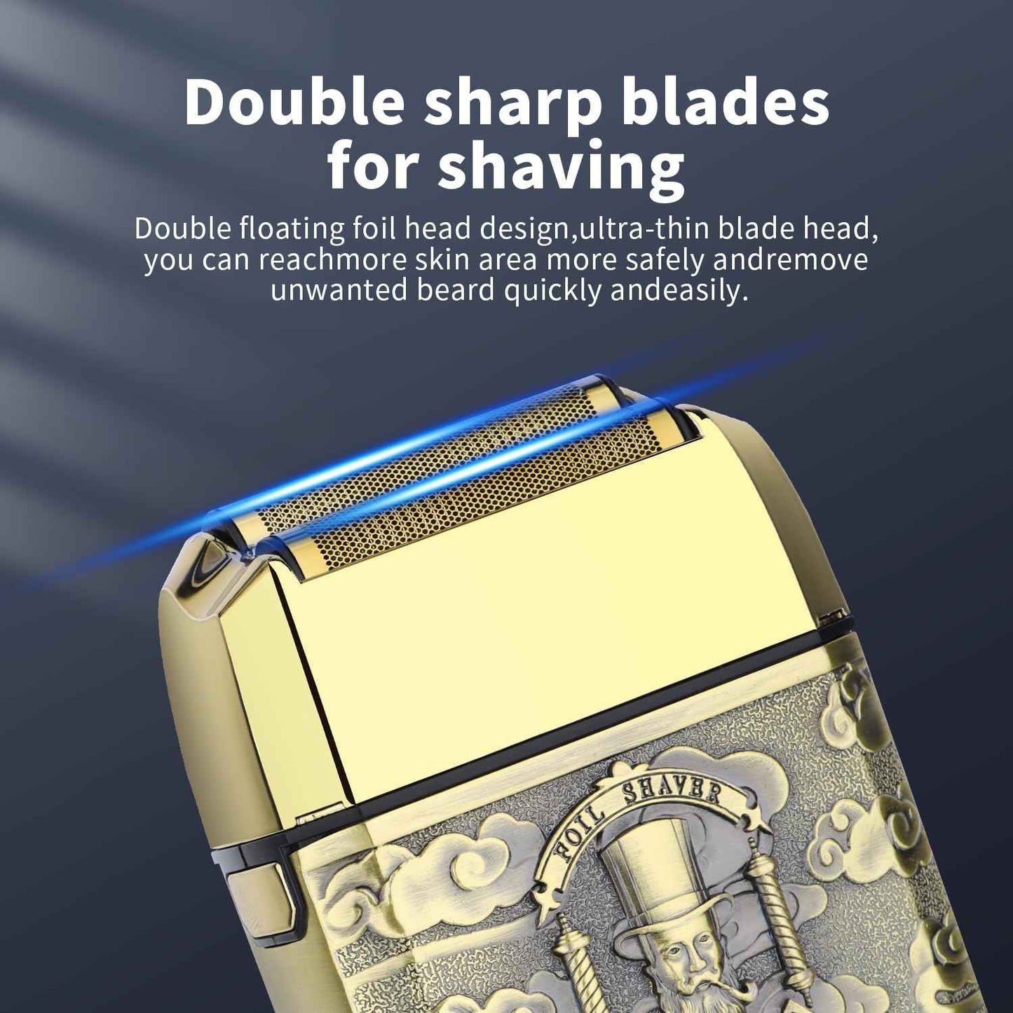 HIENA PRO Professional Foil Shaver for Men, Reciprocating Electric Beard Trimmer, Cordless Bald Head Precision Trimmer with LED, Perfect Gifts for Men(GM)