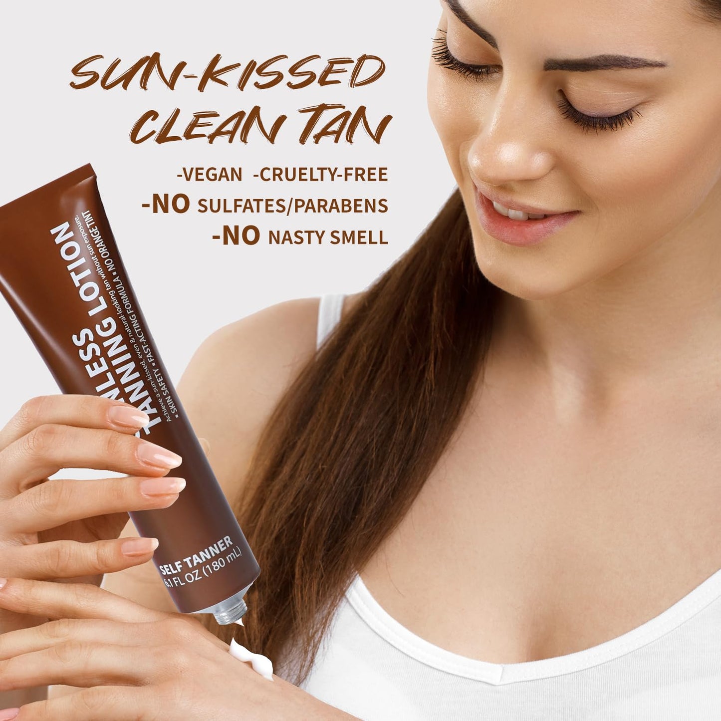 Self Tanner - Self Tanning Lotion with Tube Squeezer Reusable, Body Hydrating Self Tanning Cream, Streak-Free, Fake Tan & Quick Tan for Natural-Looking Bronzer Glow for Women & Men