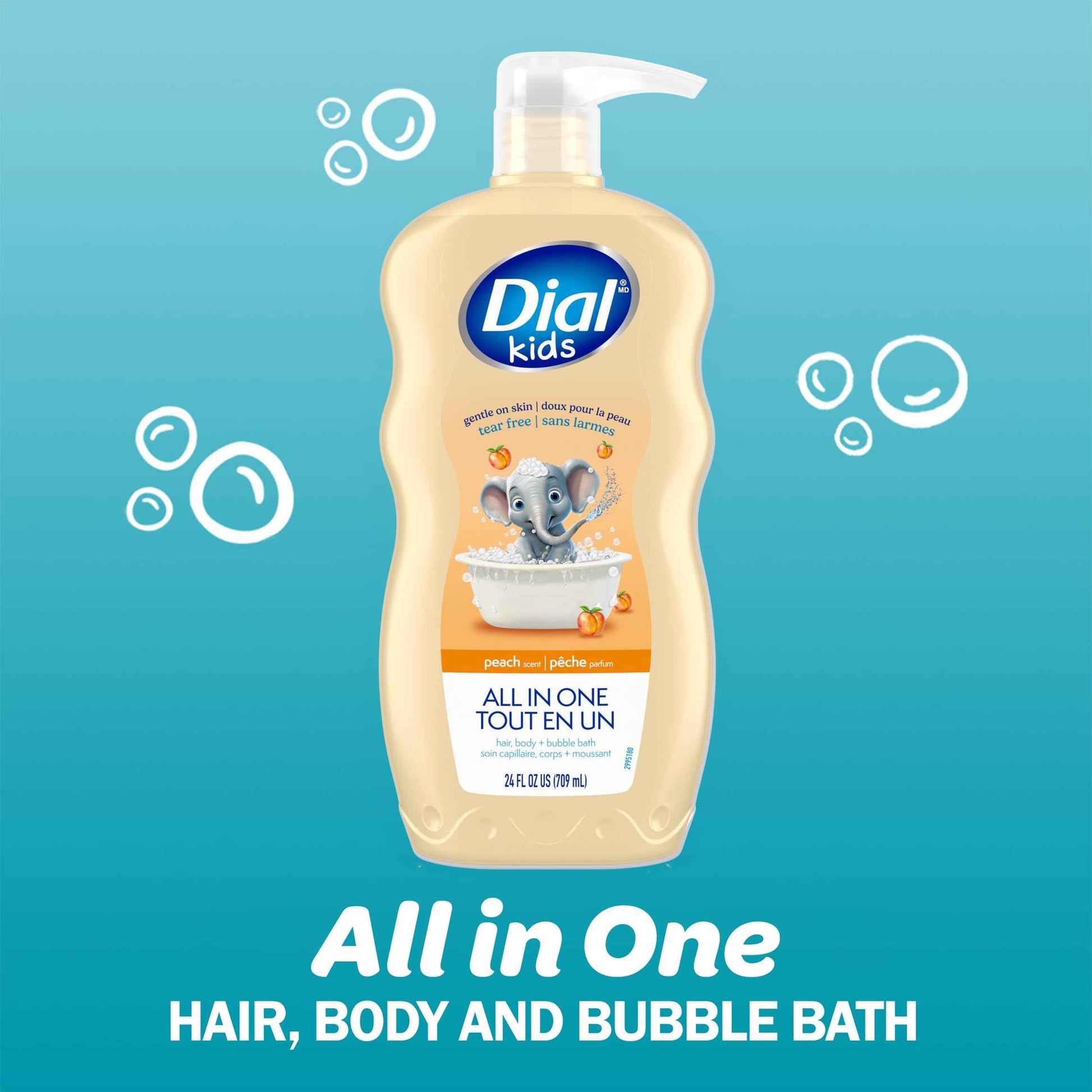 Dial Kids Body + Hair Wash, Orange Splash, 24 Ounce