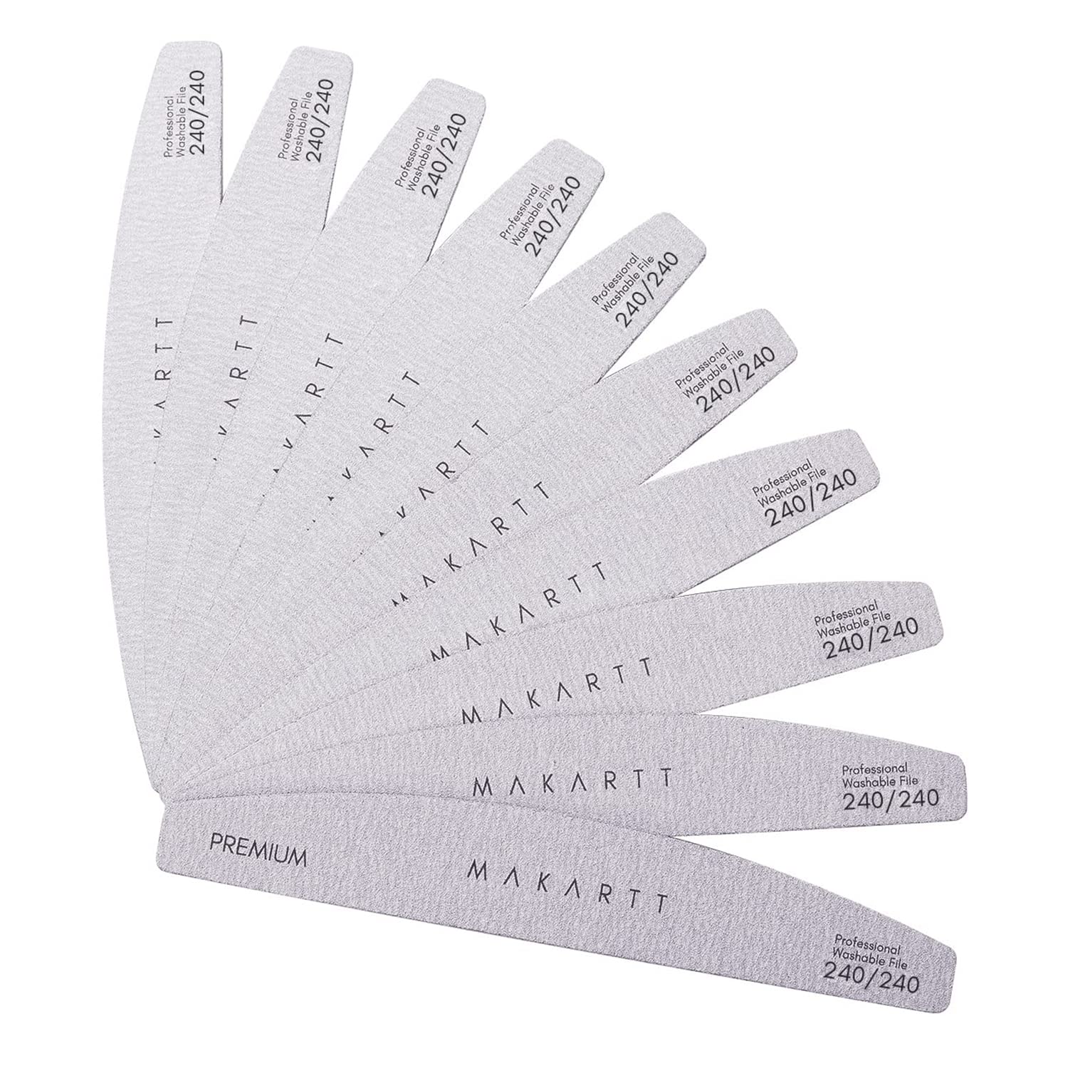 Makartt Nail File: 100/180 Grit Emery Boards for Nails, 10 Pcs Zebra Doubled Sides Coarse Fingernail Filer for Acrylic and Extension Gel Removal Manicure Kit Salon Home Use