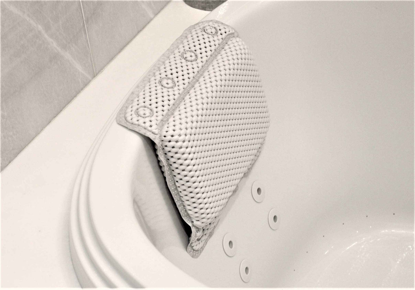 Luxurious Memory Foam Spa Bath Pillow for Tub Neck and Back Support - 8 Suction Cups, Non-Slip Design, Soft Cushion for Relaxing Soaks, by Dependable Industries (Pack of 2)