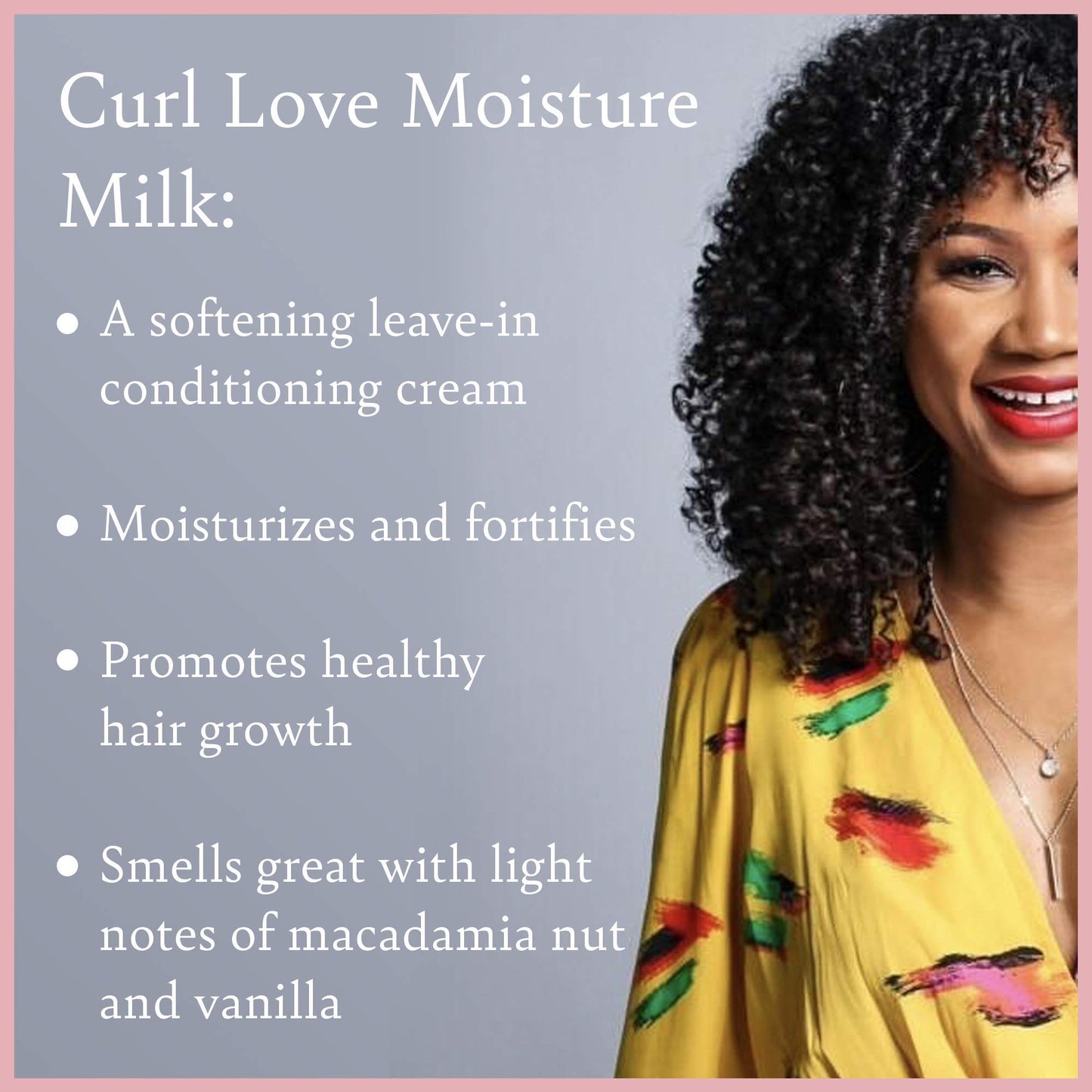 Camille Rose Curl Love Moisture Milk Leave-In Conditioner, with Rice Milk and Macadamia Oil to Soften, Smooth and Detangle Curly Hair, 8 fl oz