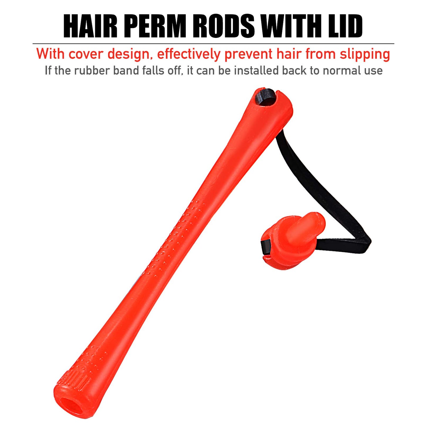 84 Pieces Hair Perm Rods Hair Curling Rollers Perming Rods Curlers Cold Wave Rods for Hairdressing Styling Tools (Red,0.2 Inch)