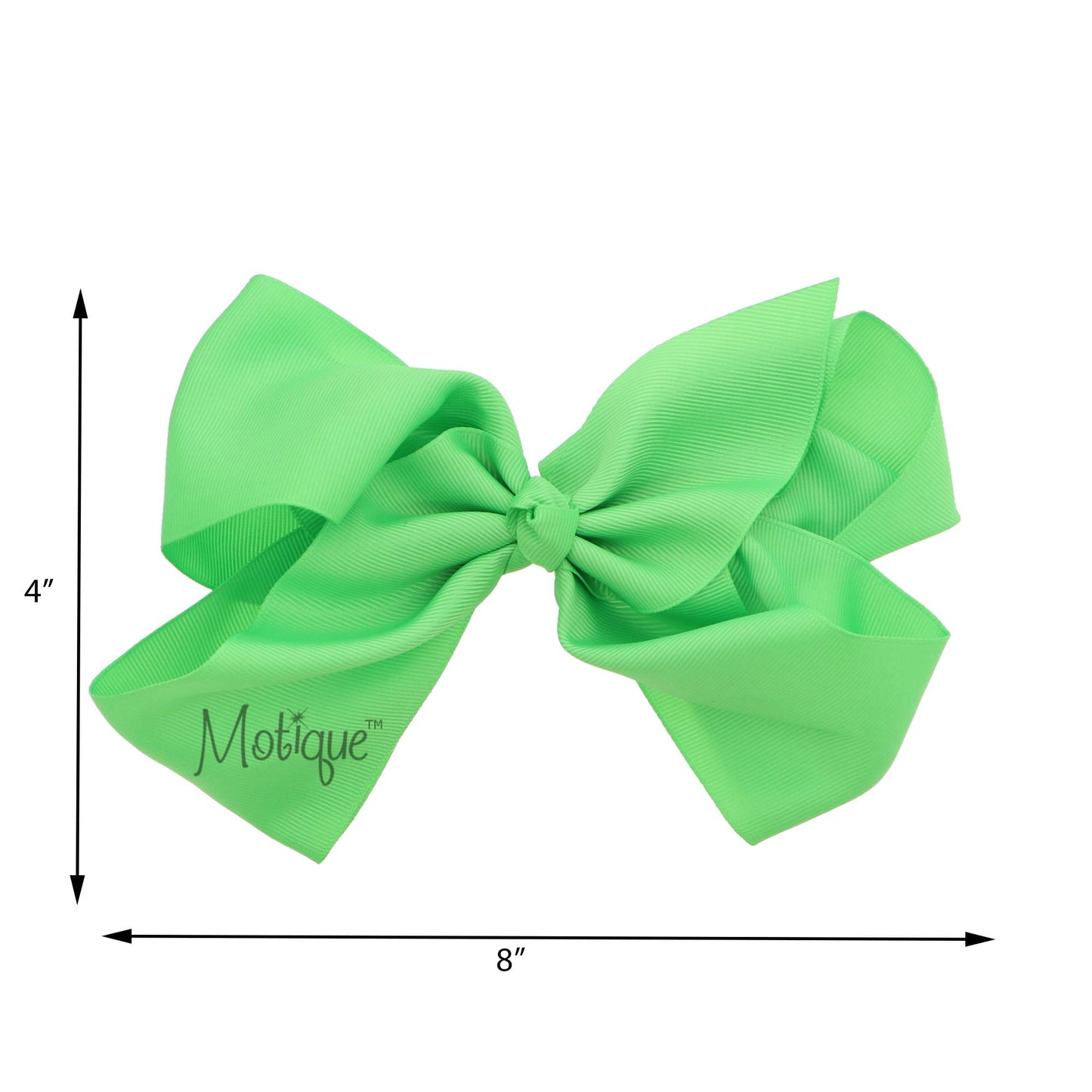 8 Inch Grosgrain Bow for Women and Girls (Lime)