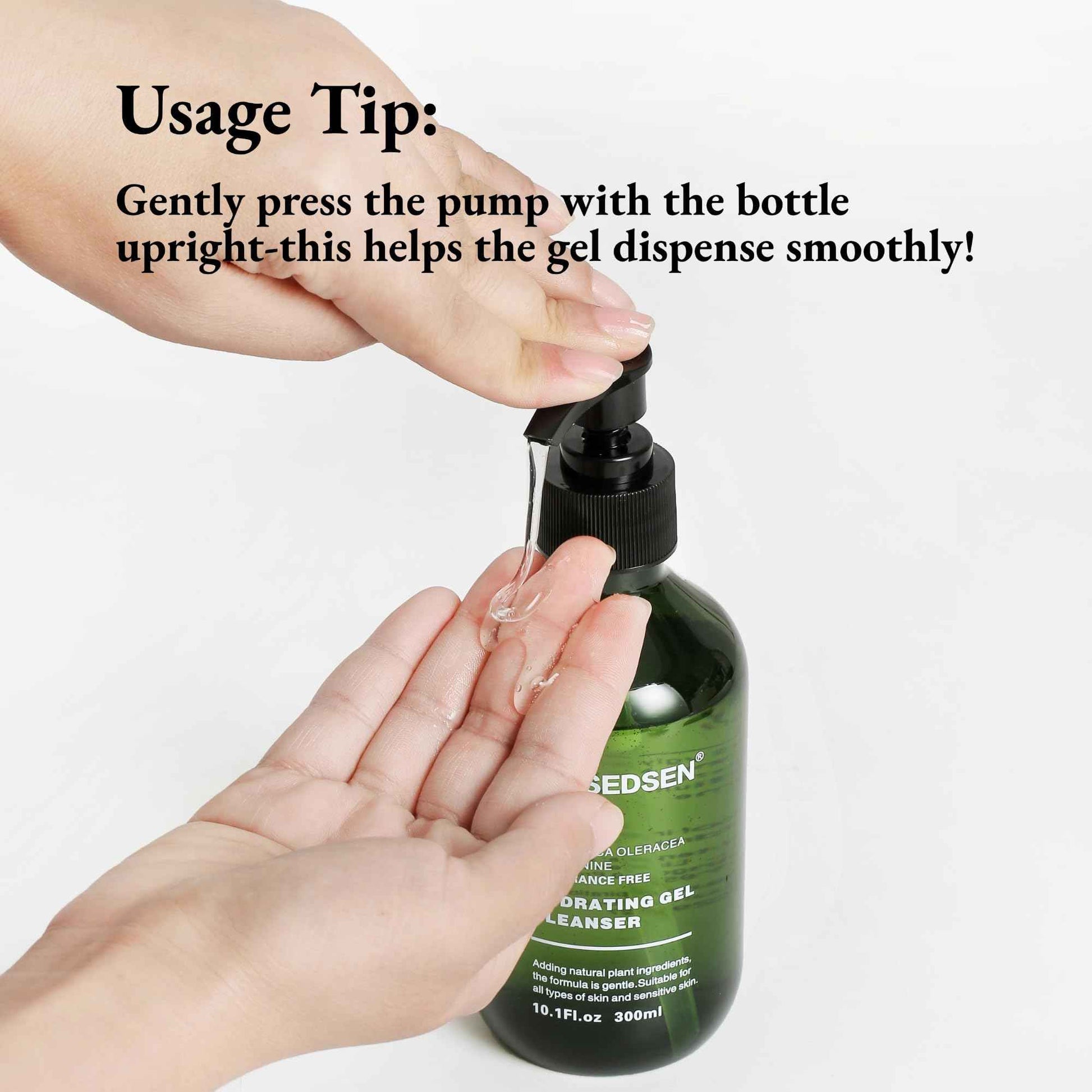 MISSEDSEN Hydrating Gel Facial Cleanser, 10.1 oz & 3.4 oz Travel Size, Fragrance Free, For Normal to Dry & Sensitive Skin (2, 13.5Fl oz)