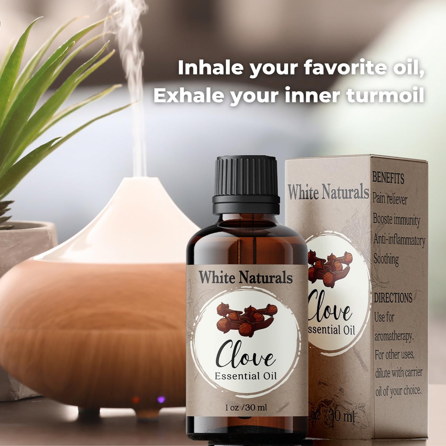 Organic Clove Essential Oil - 100% Pure & Natural, Therapeutic Grade, Undiluted, Premium Quality Aromatherapy Oil for Diffuser, Hair, Skin, Teeth, Gums & Oral Discomfort