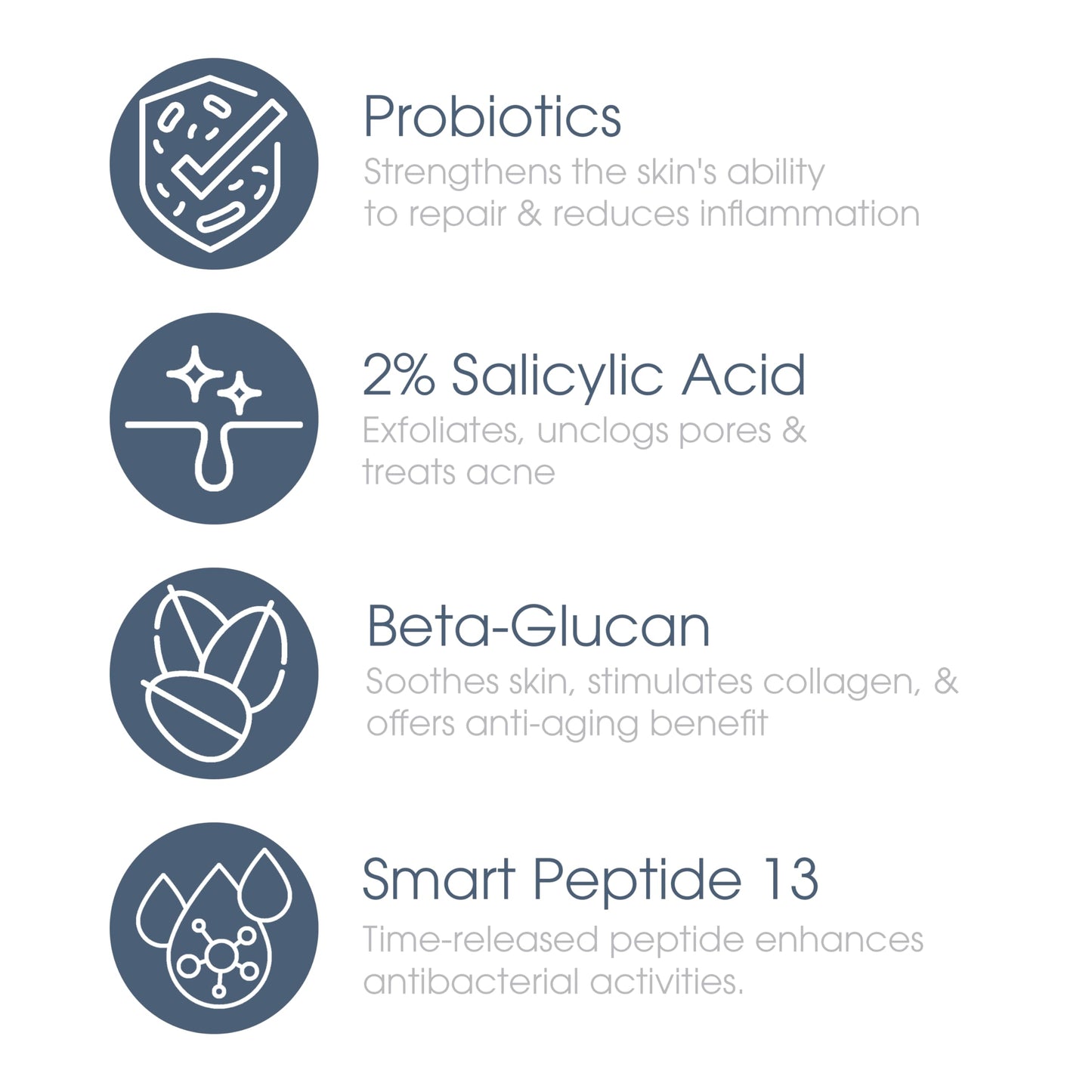 Glowbiotics Probiotic Clarifying Cleanser 5 oz – Gentle Foaming Face Wash with 2% Salicylic Acid & Peptides | Probiotic BHA Cleanser for Oily & Acne-Prone Skin